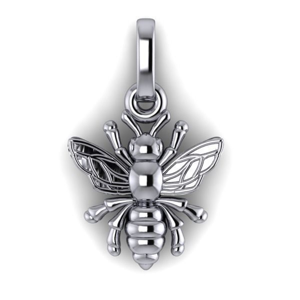 Bee Pendant charm necklace 3D Model 3D print model_4