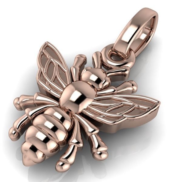 Bee Pendant charm necklace 3D Model 3D print model_3