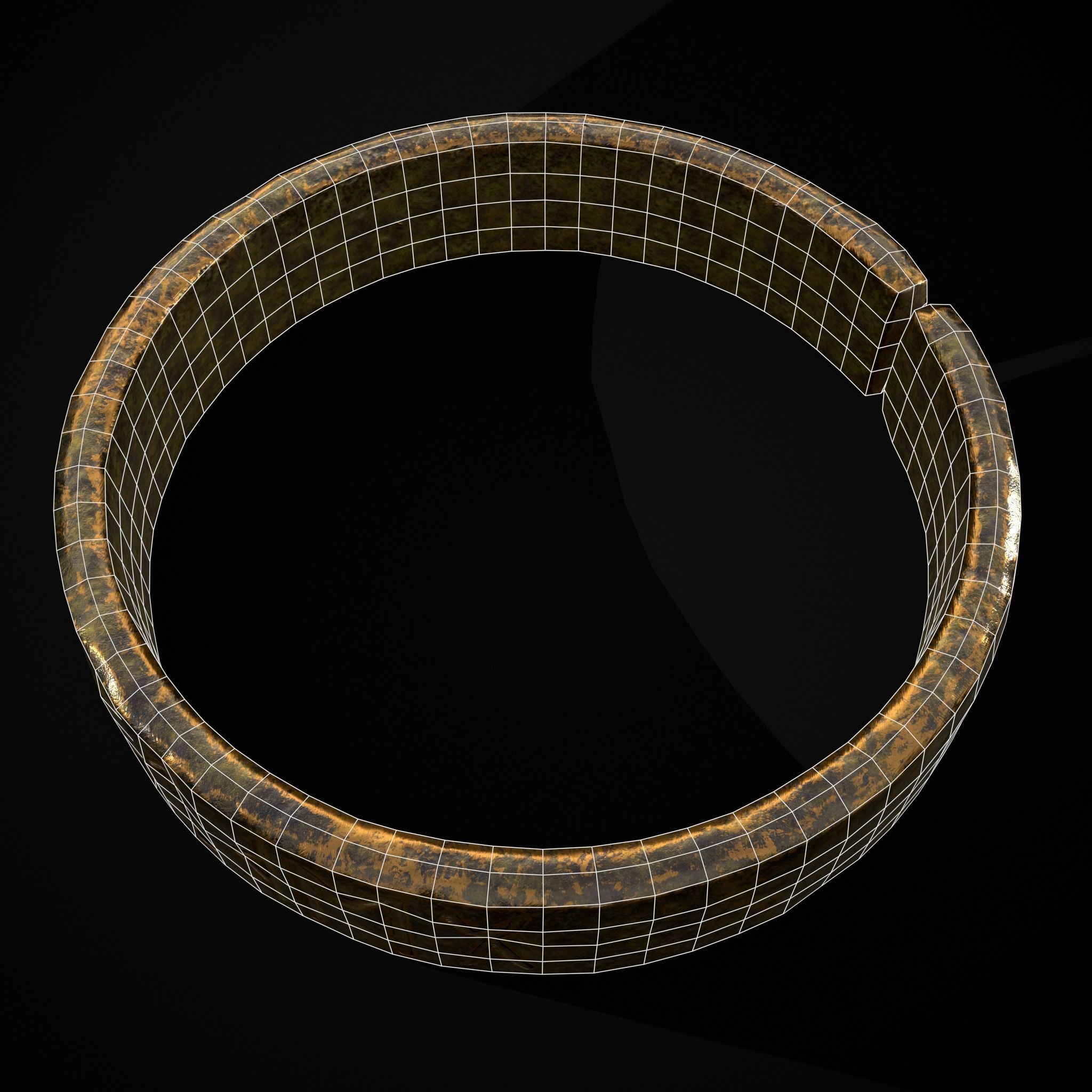 Gold Viking Rune Ring Low-poly 3D model_26