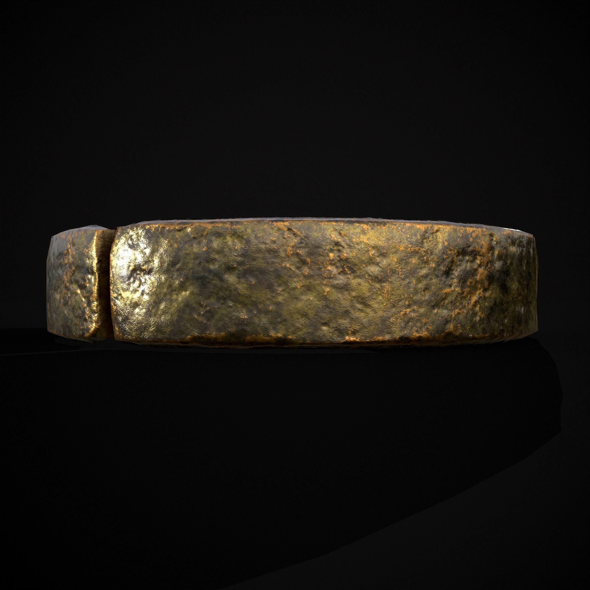 Gold Viking Rune Ring Low-poly 3D model_9