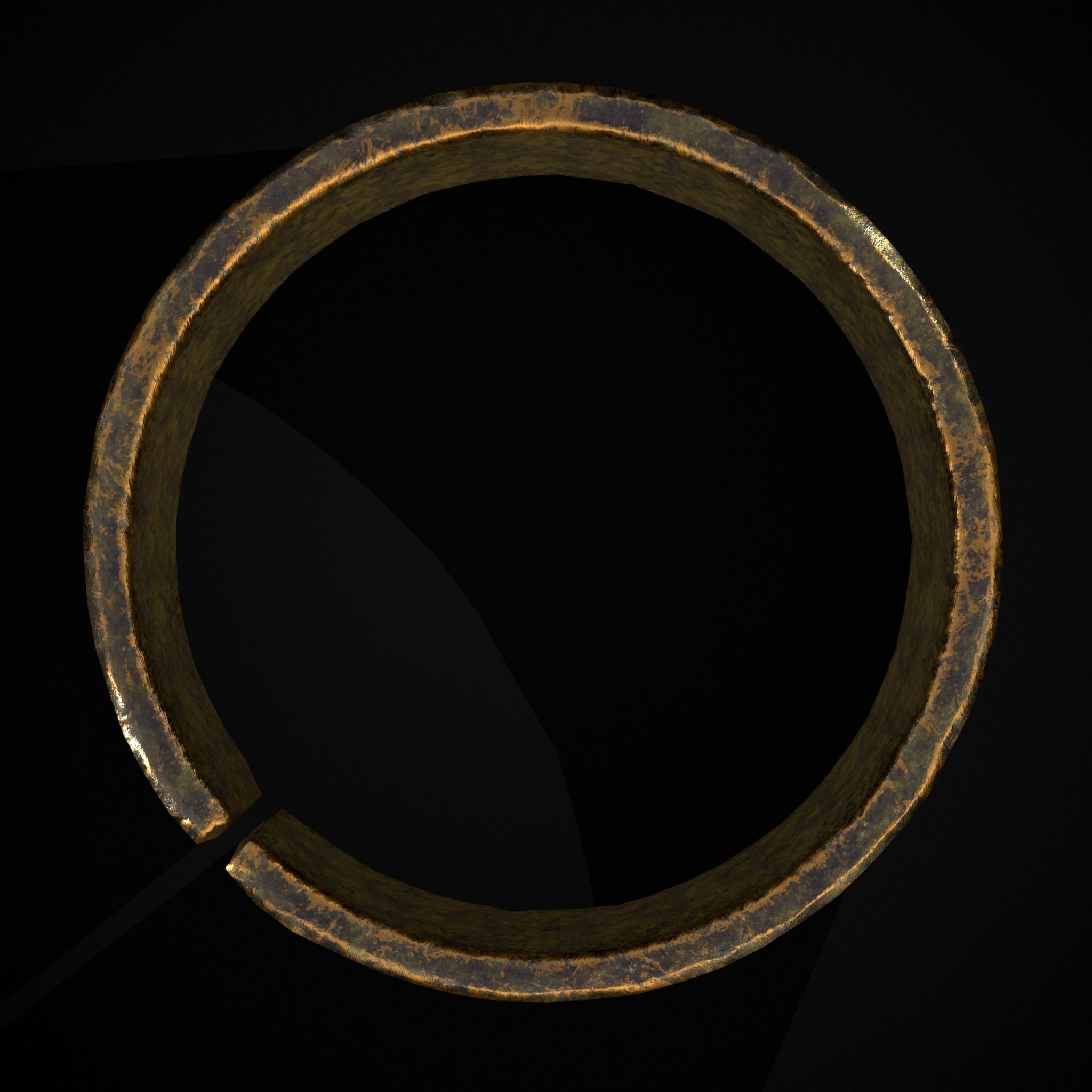 Gold Viking Rune Ring Low-poly 3D model_7