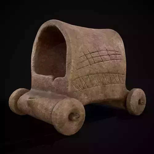 Clay Toy Wagon  Low-poly 3D model