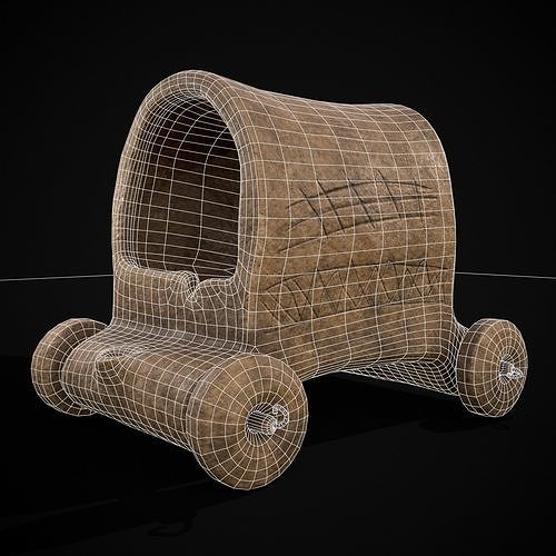 Clay Toy Wagon  Low-poly 3D model 2