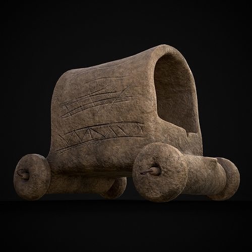 Clay Toy Wagon  Low-poly 3D model 7