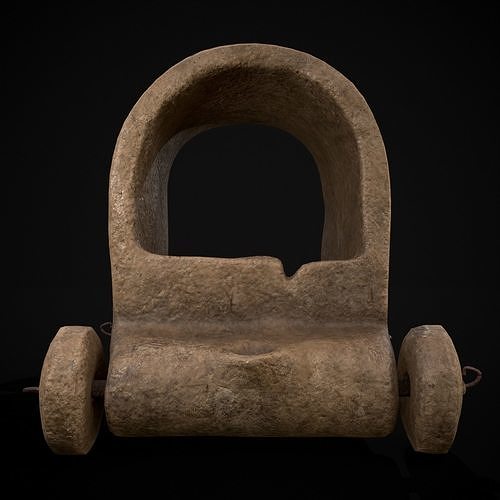 Clay Toy Wagon  Low-poly 3D model 5