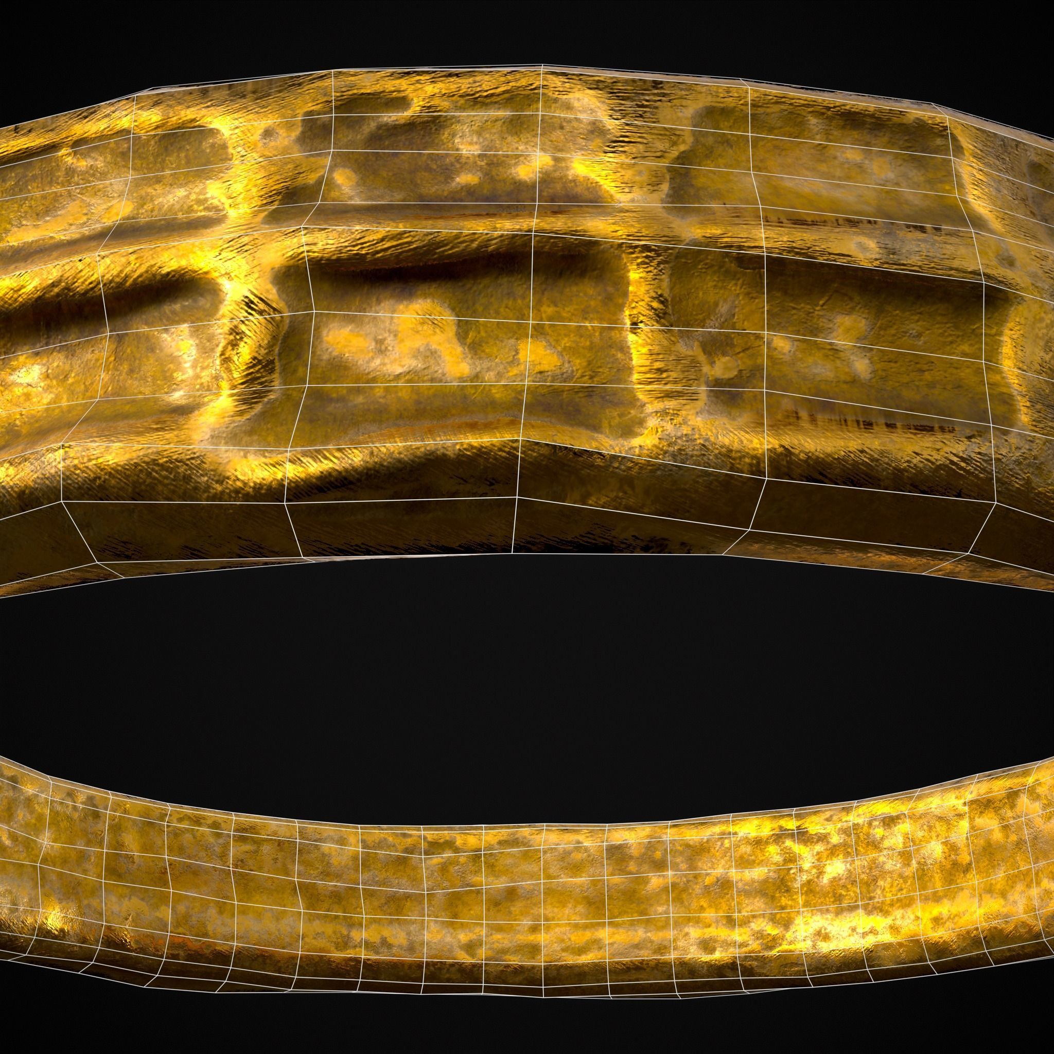 Square Pattern Medieval Ring Low-poly 3D model_28