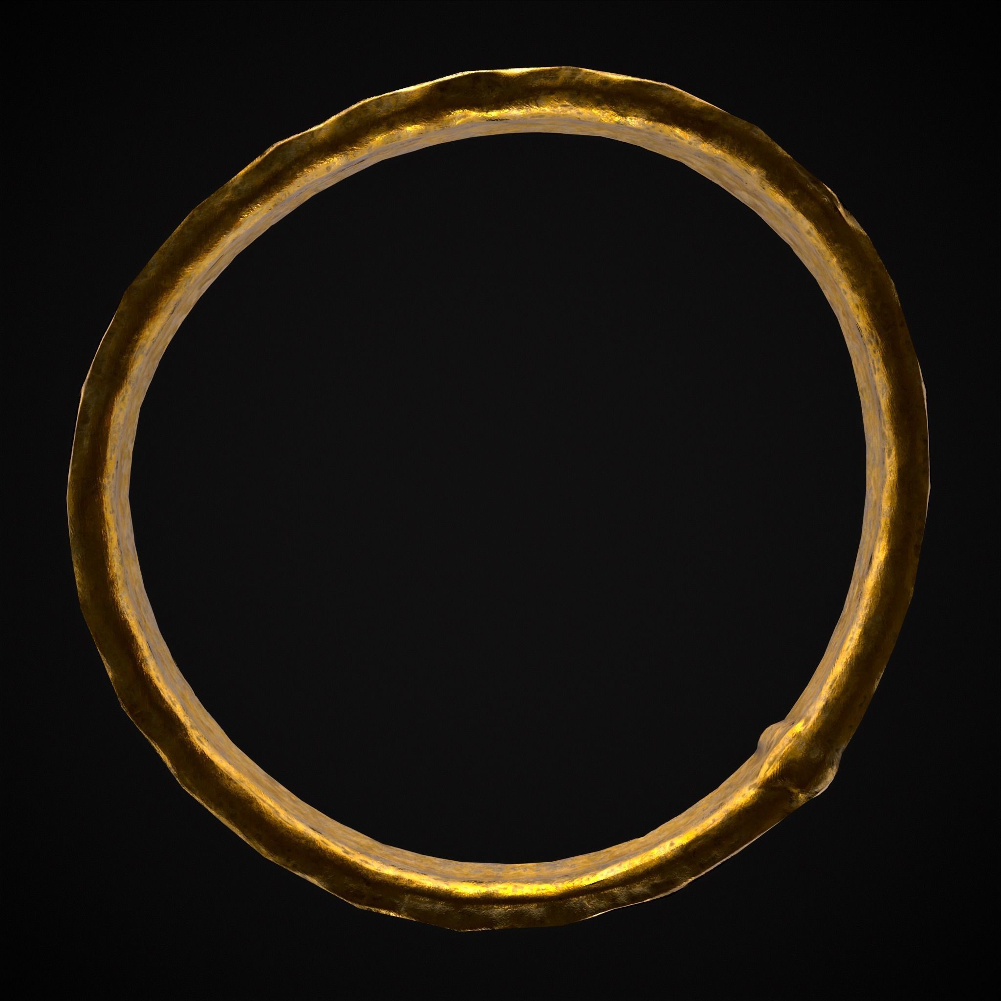 Square Pattern Medieval Ring Low-poly 3D model_13