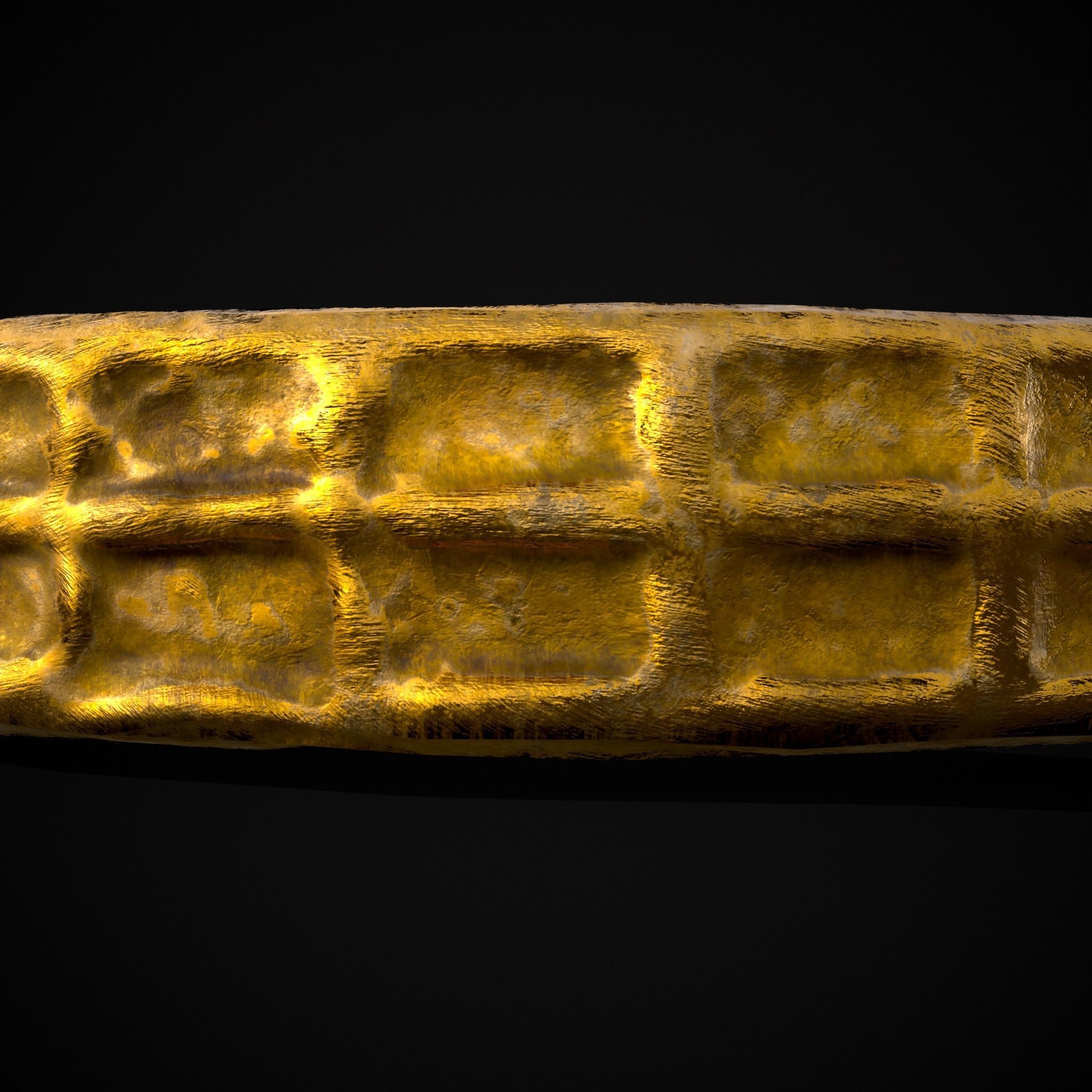 Square Pattern Medieval Ring Low-poly 3D model_7