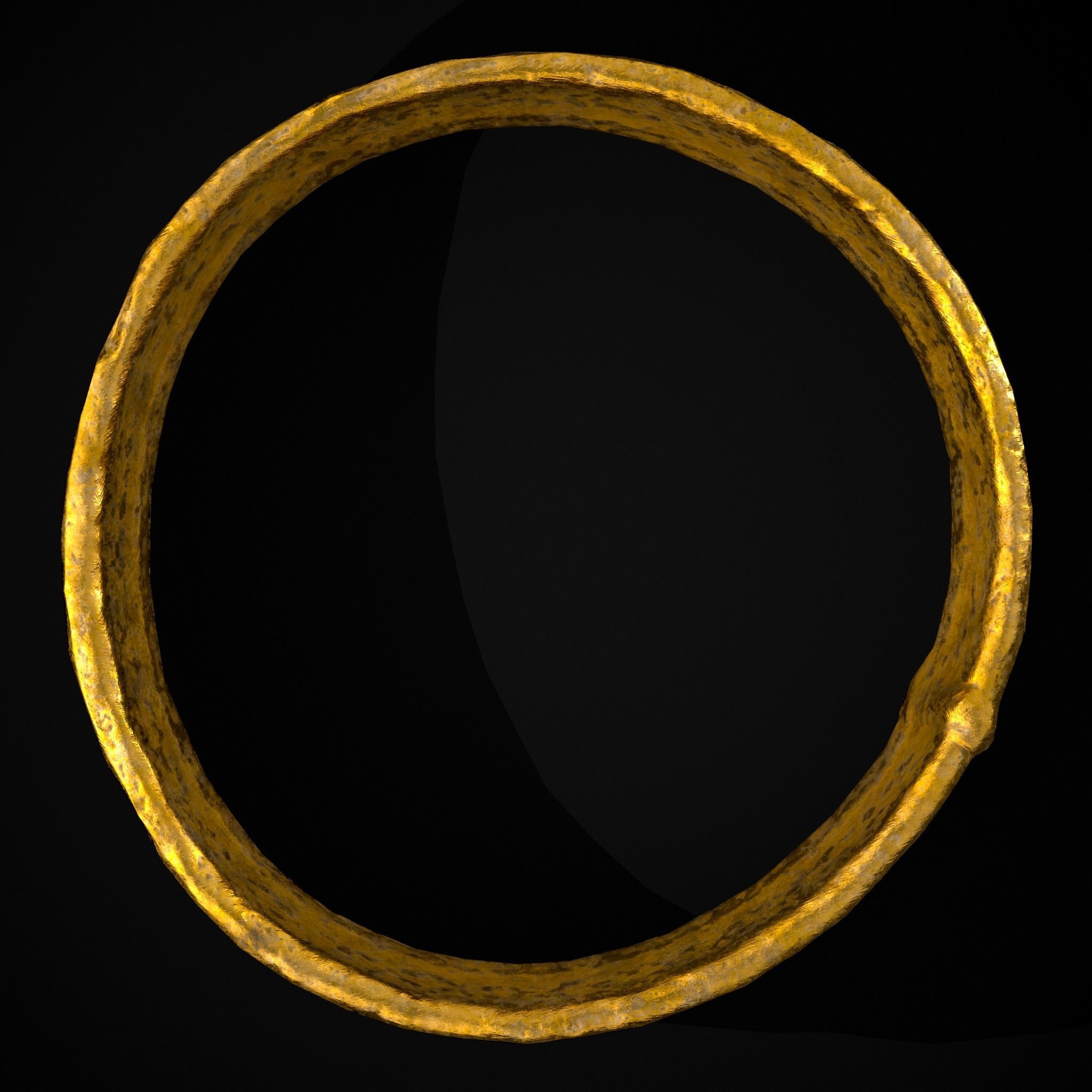 Square Pattern Medieval Ring Low-poly 3D model_9