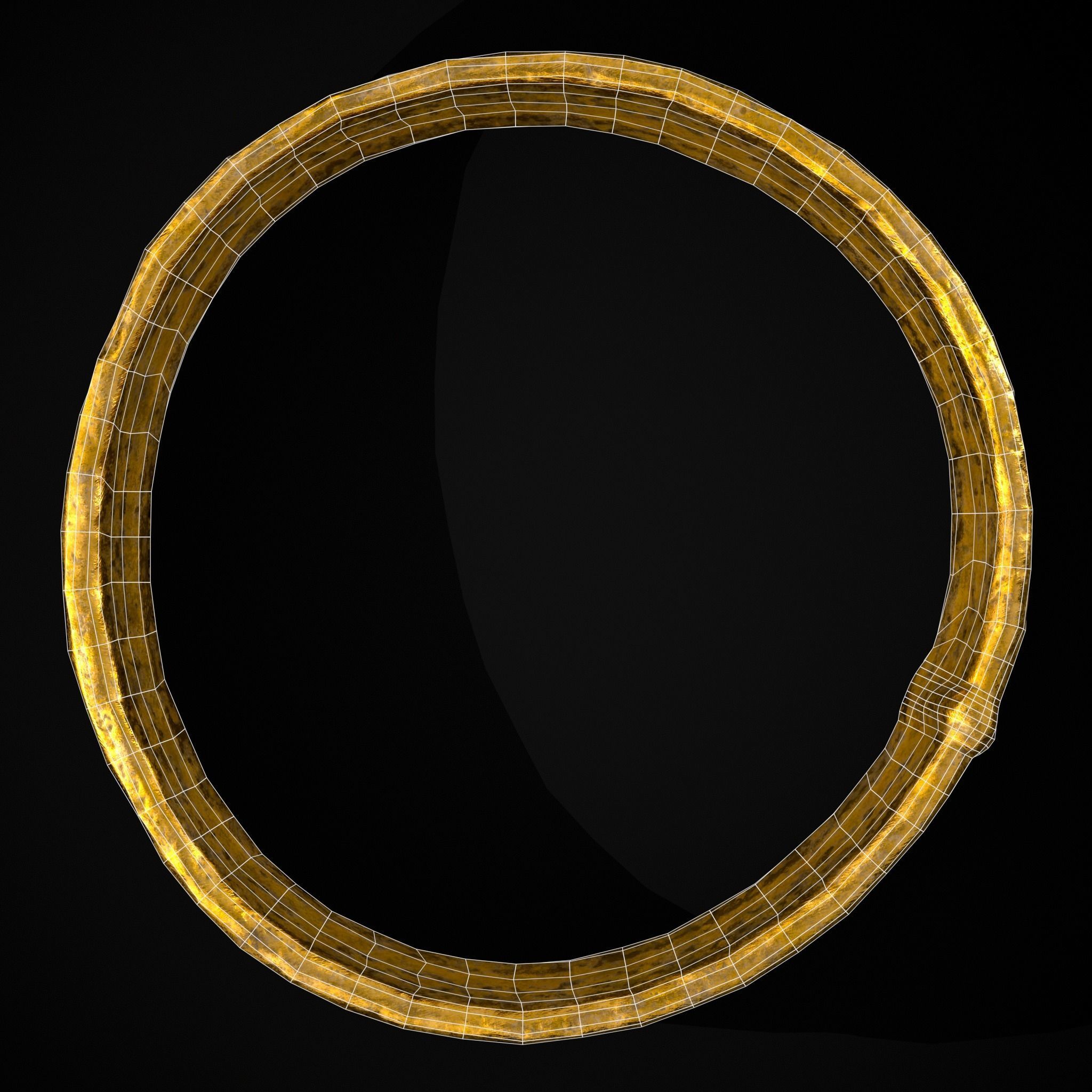 Square Pattern Medieval Ring Low-poly 3D model_10