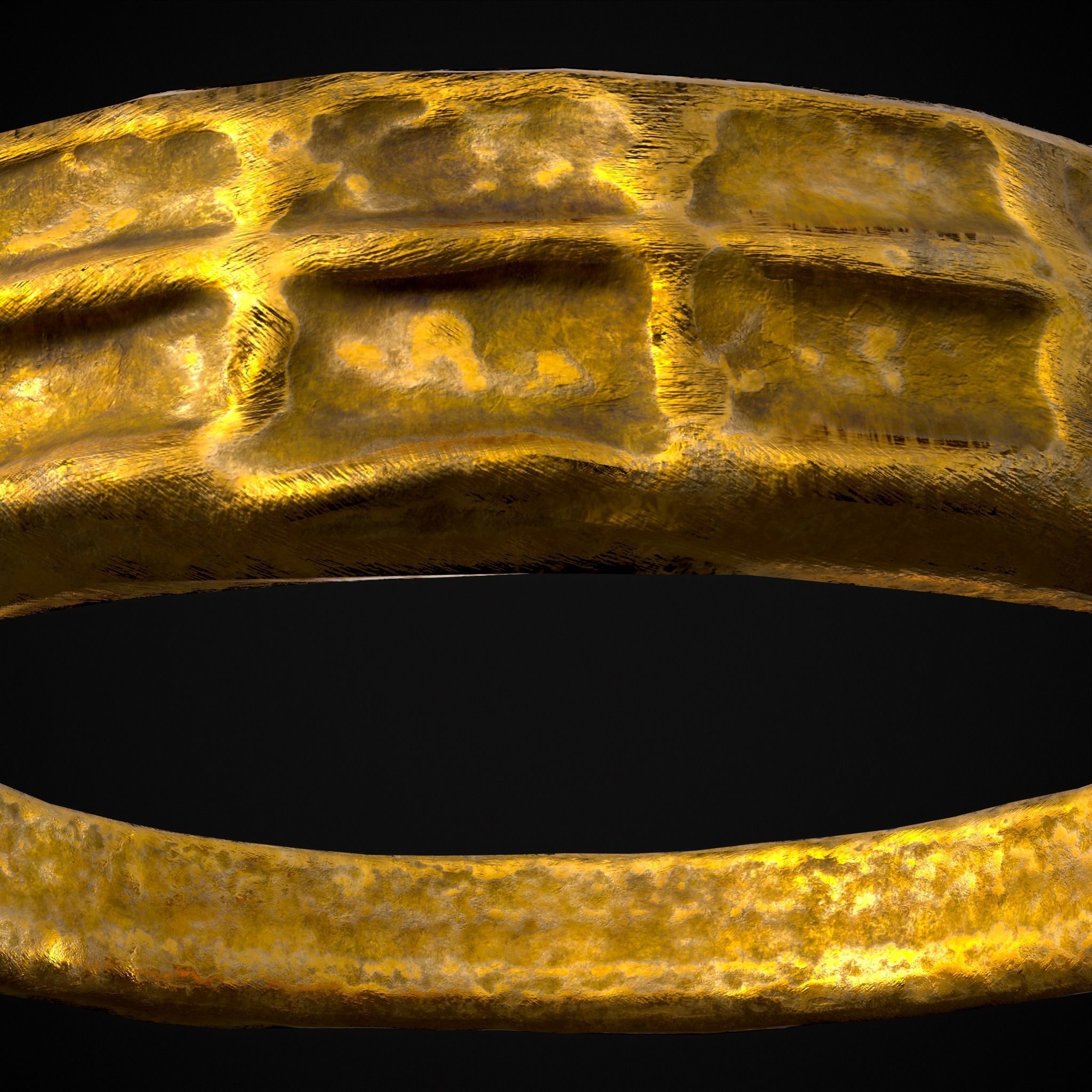 Square Pattern Medieval Ring Low-poly 3D model_27