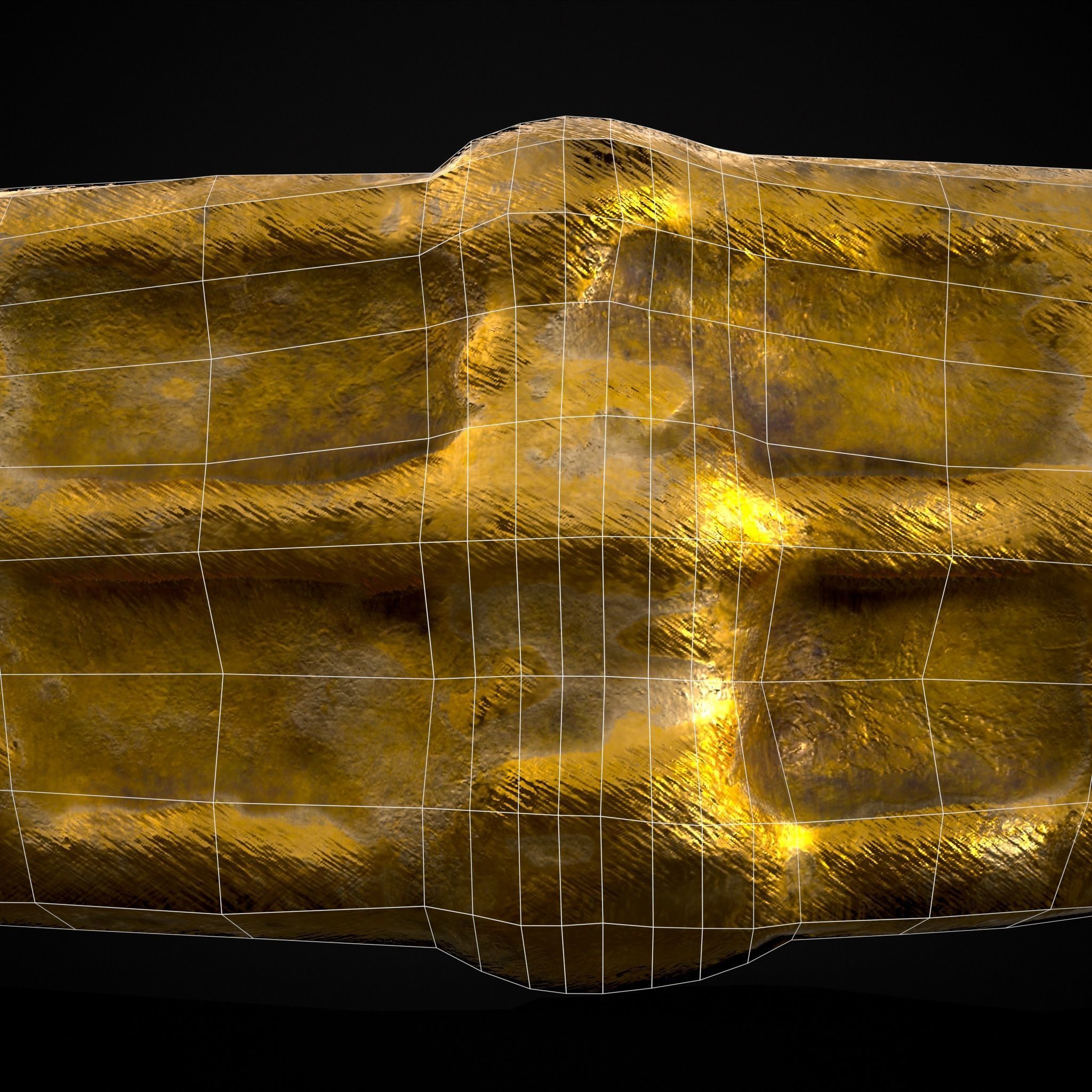 Square Pattern Medieval Ring Low-poly 3D model_18