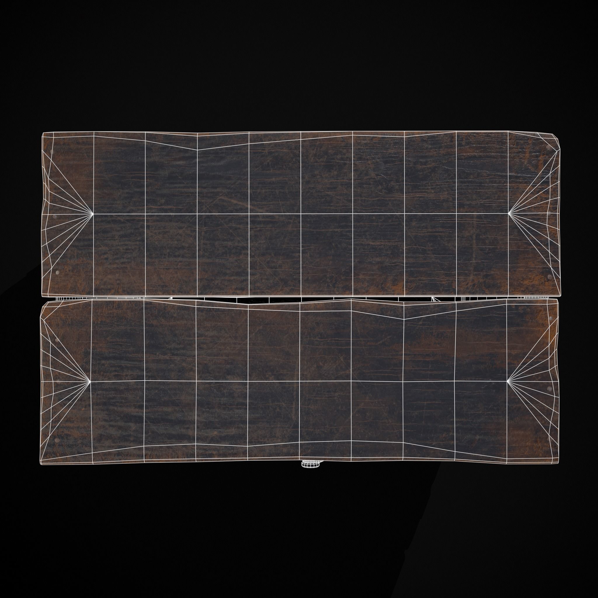 Wooden Rolling Chest Low-poly 3D model_14