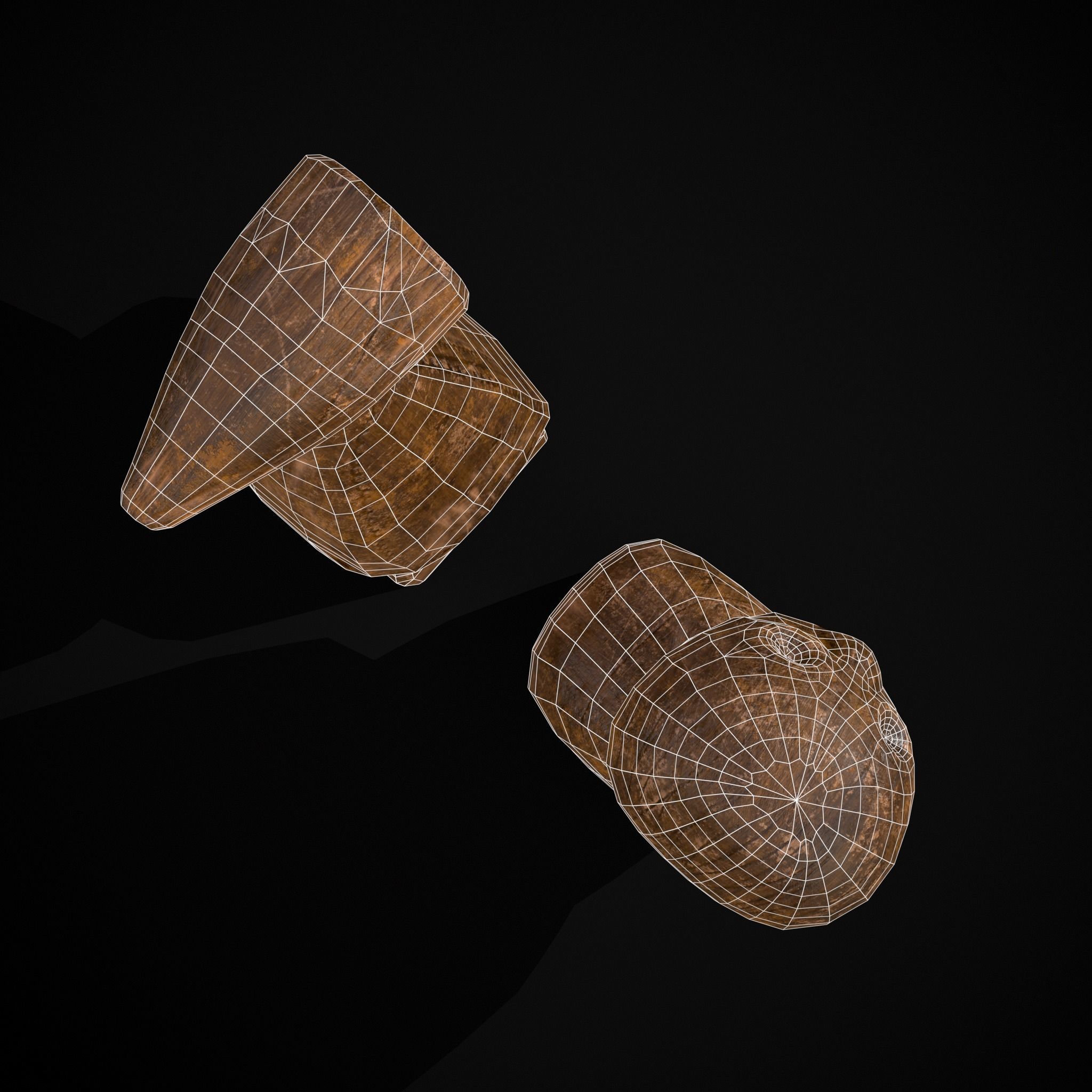 Medieval Wooden Dolls Low-poly 3D model_34