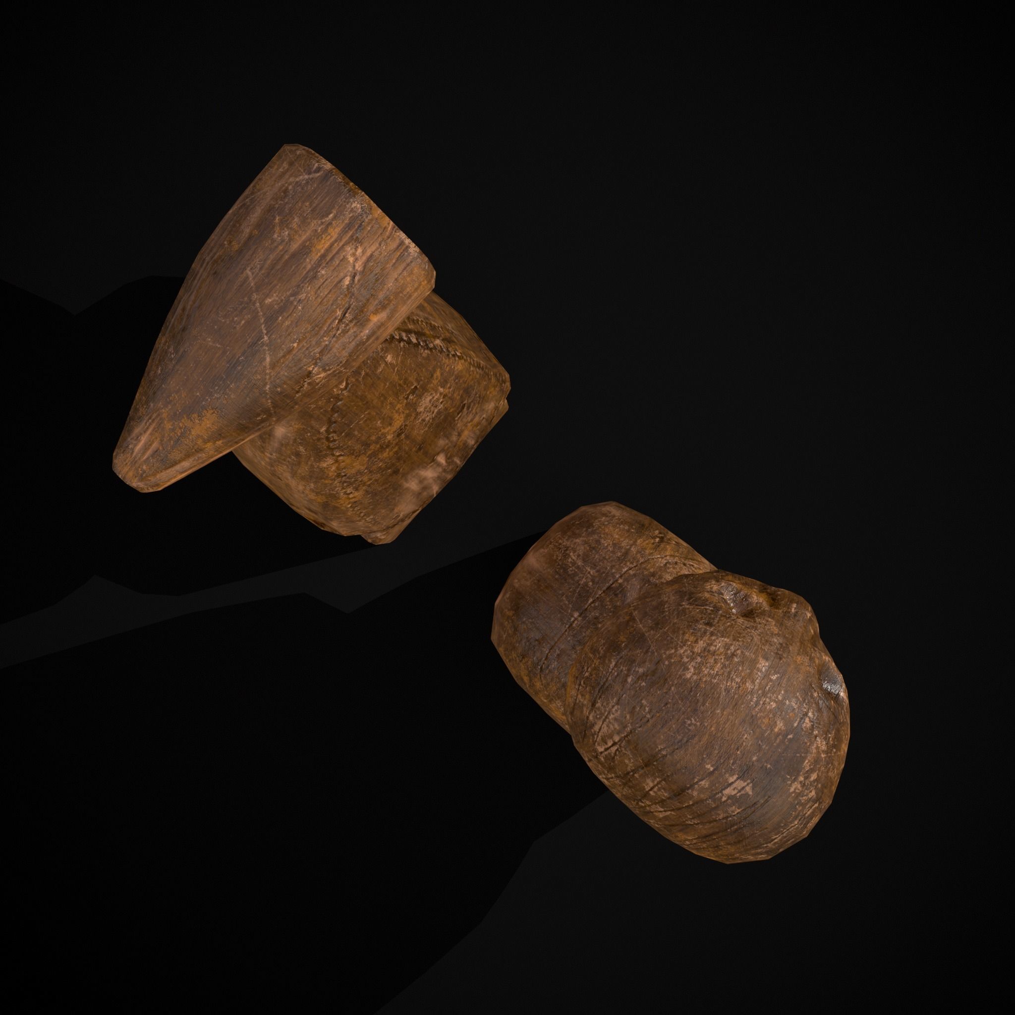 Medieval Wooden Dolls Low-poly 3D model_33