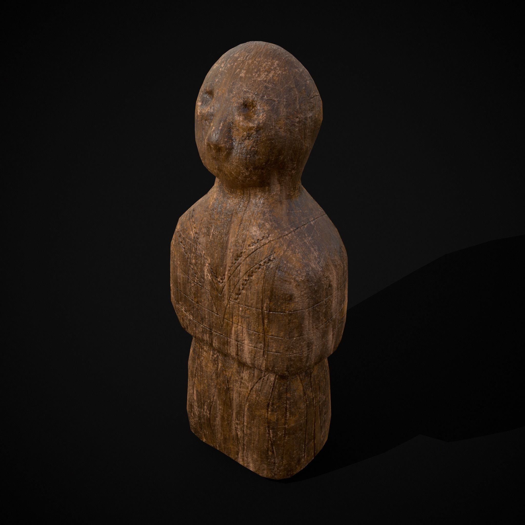 Medieval Wooden Dolls Low-poly 3D model_21