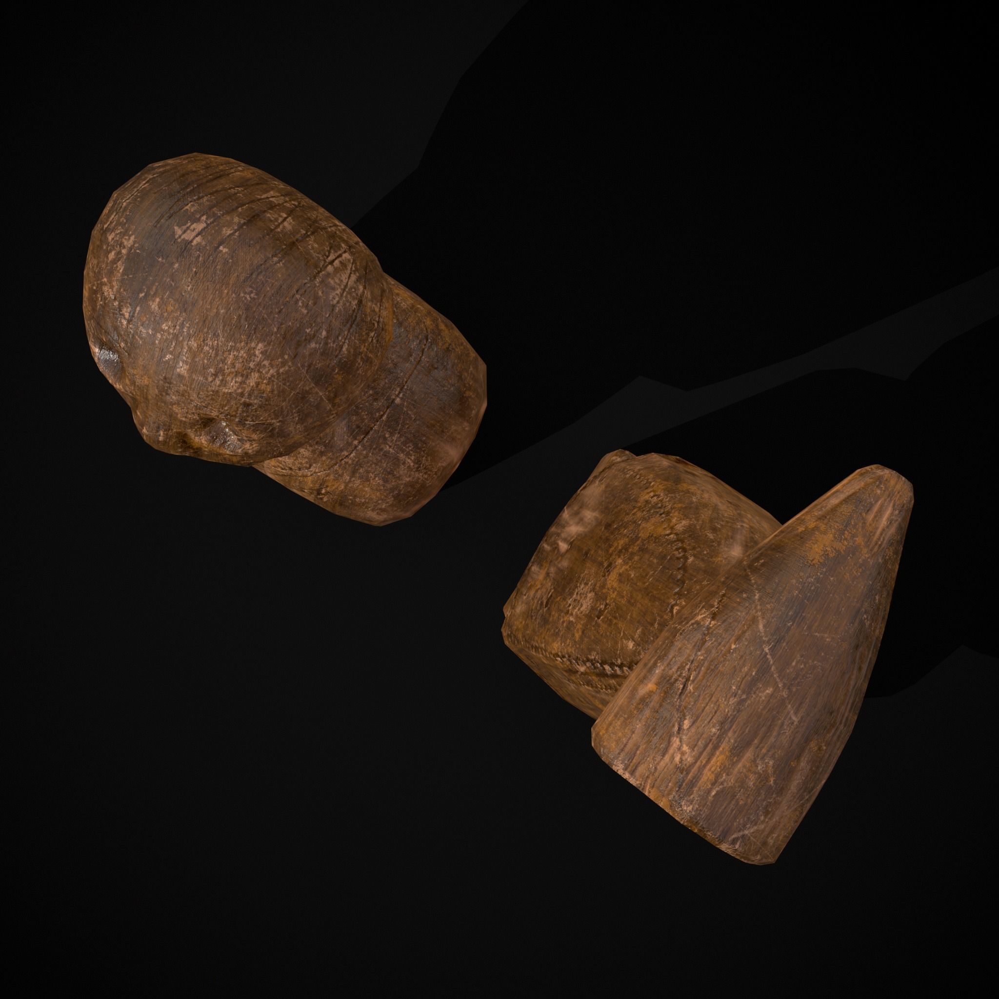 Medieval Wooden Dolls Low-poly 3D model_11