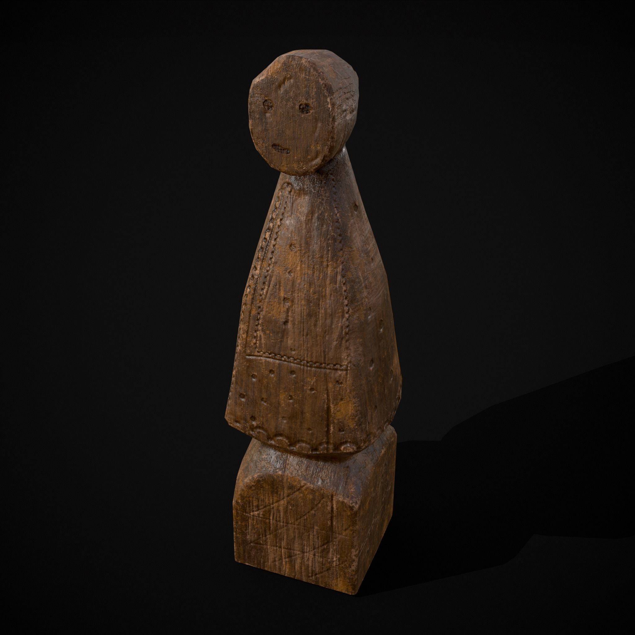 Medieval Wooden Dolls Low-poly 3D model_13