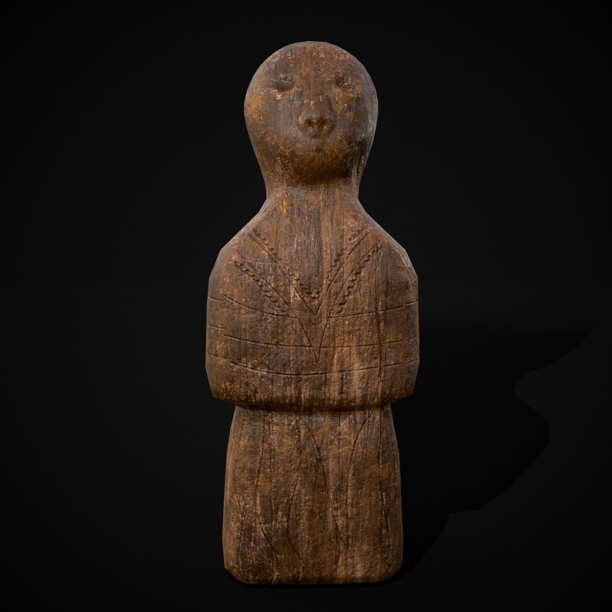Medieval Wooden Dolls Low-poly 3D model_23