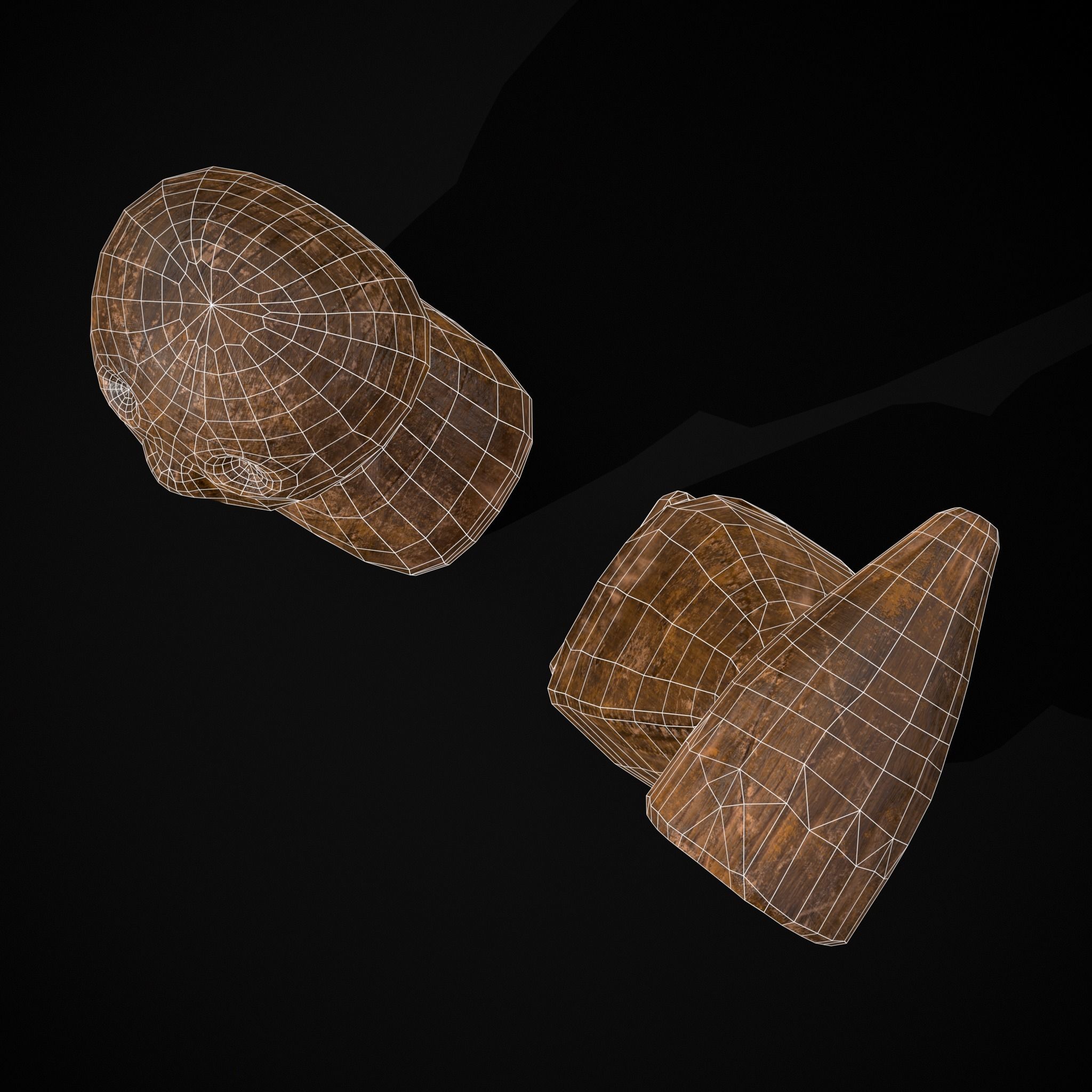 Medieval Wooden Dolls Low-poly 3D model_12