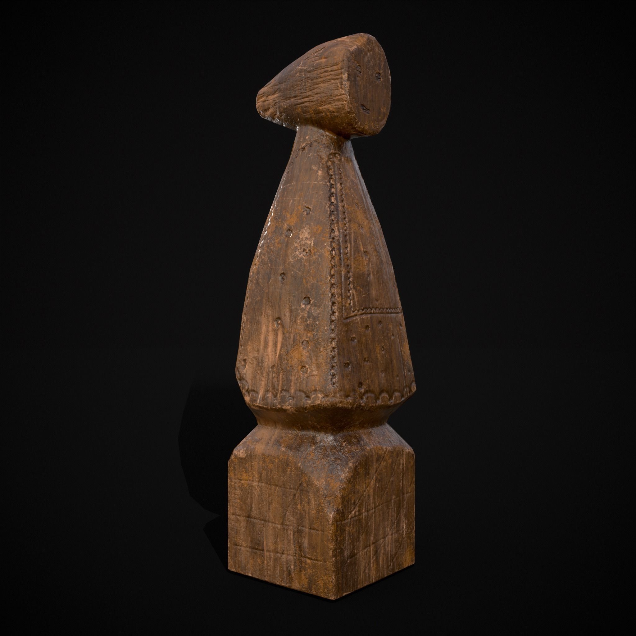 Medieval Wooden Dolls Low-poly 3D model_17