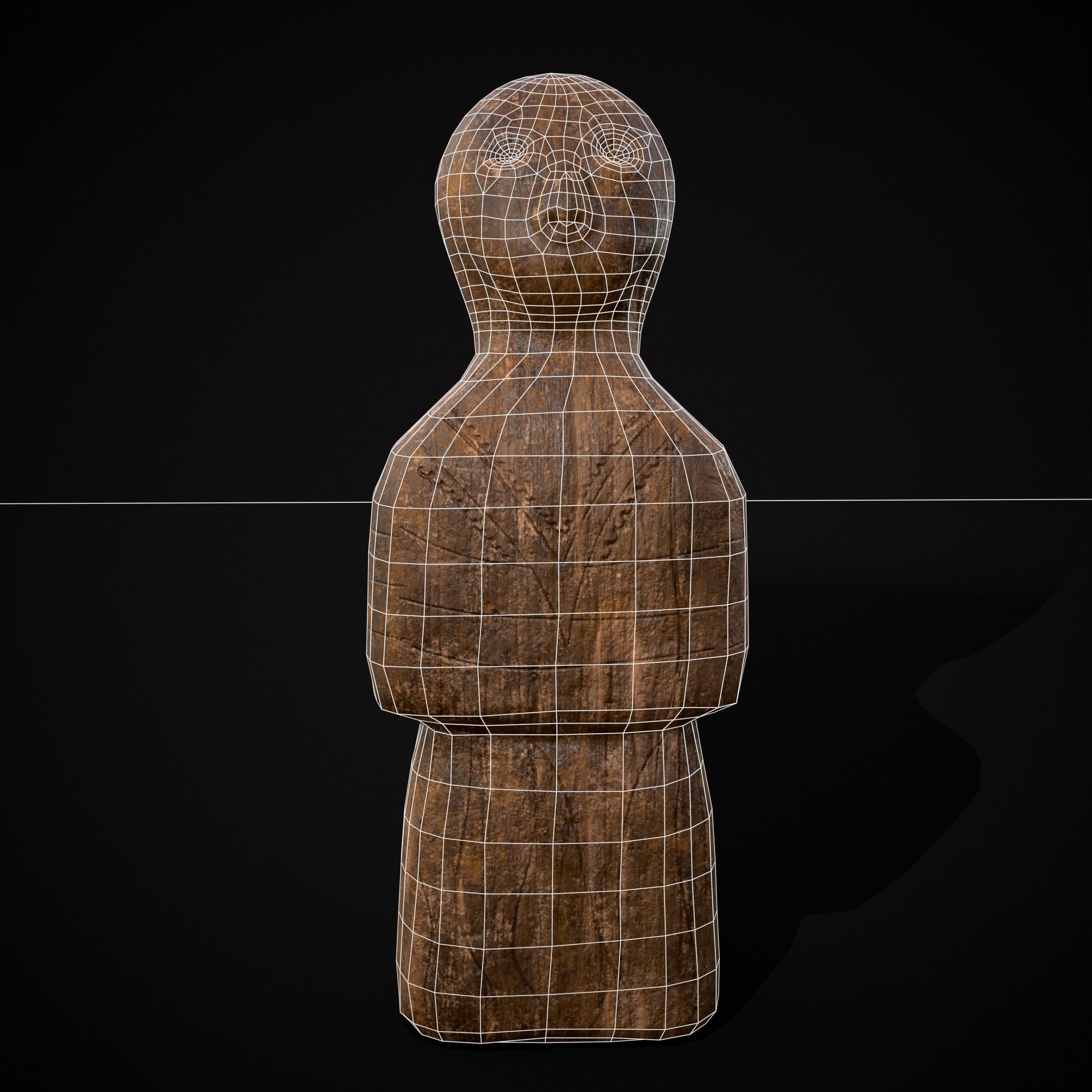 Medieval Wooden Dolls Low-poly 3D model_24