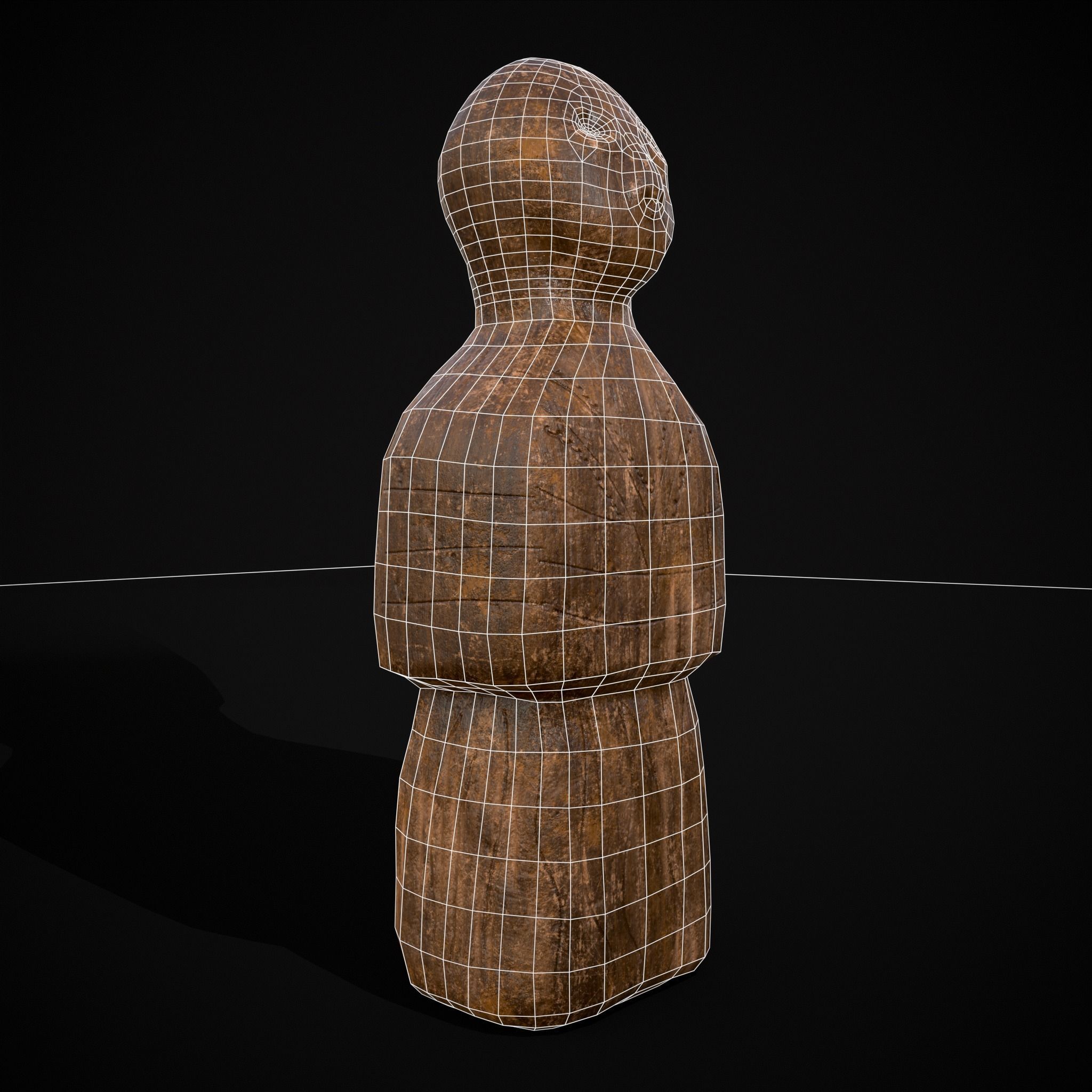 Medieval Wooden Dolls Low-poly 3D model_20