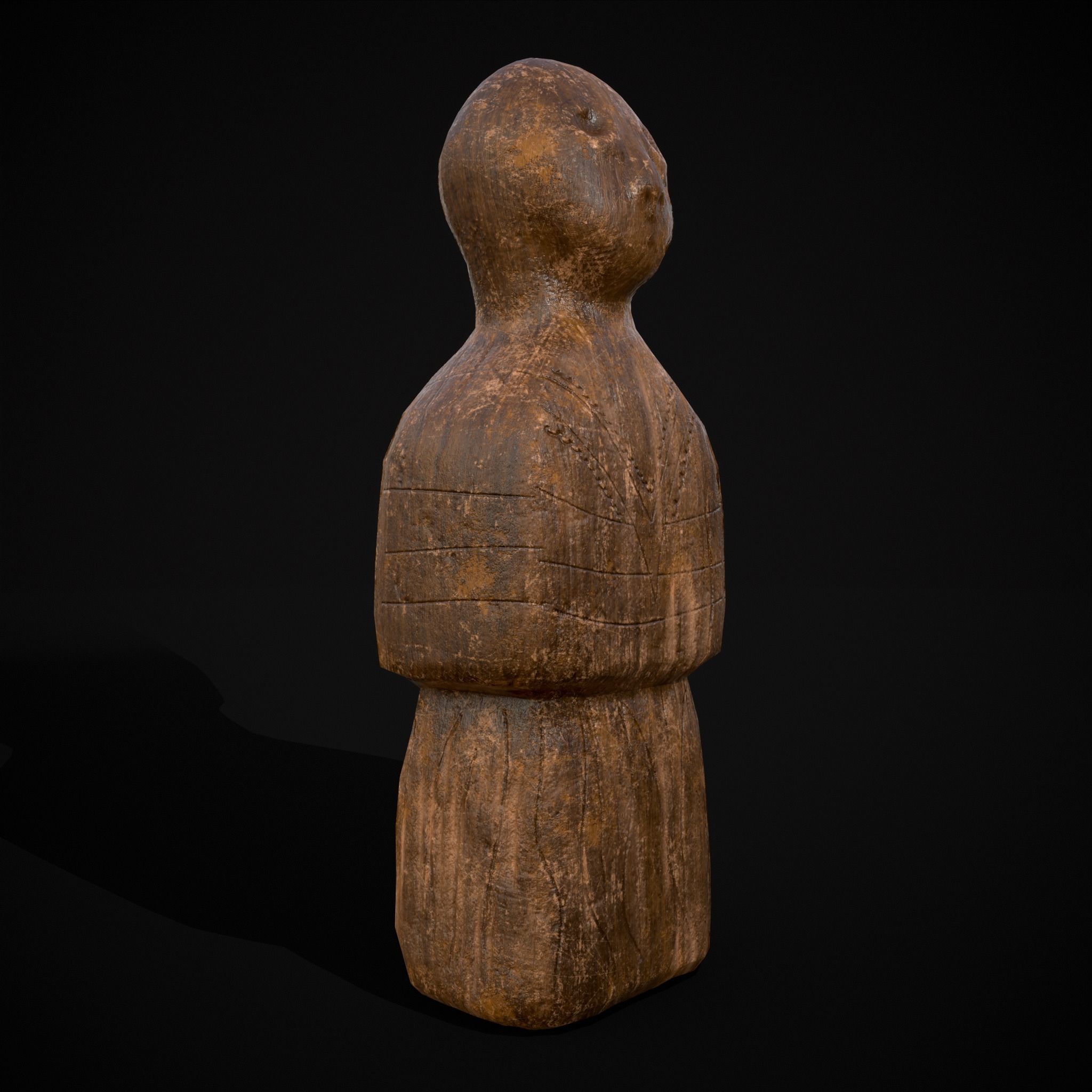 Medieval Wooden Dolls Low-poly 3D model_19