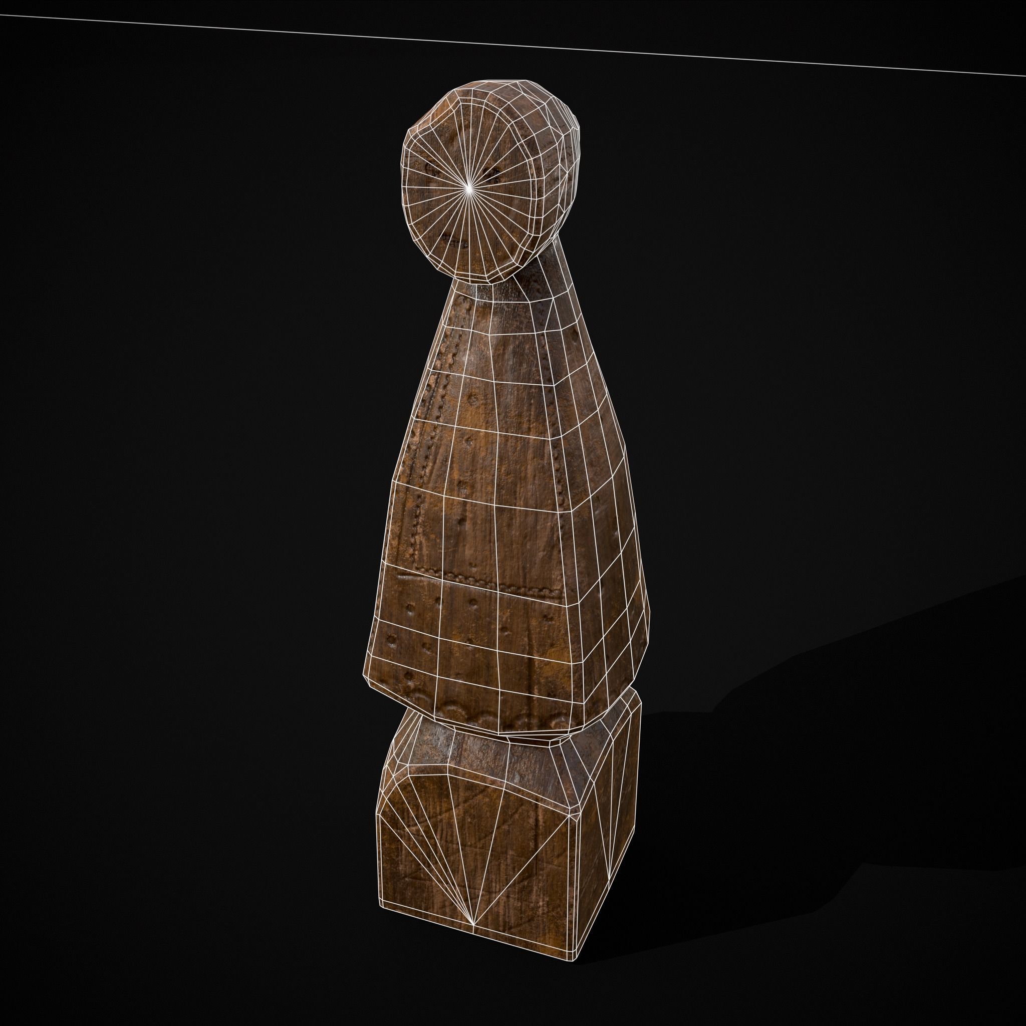 Medieval Wooden Dolls Low-poly 3D model_14