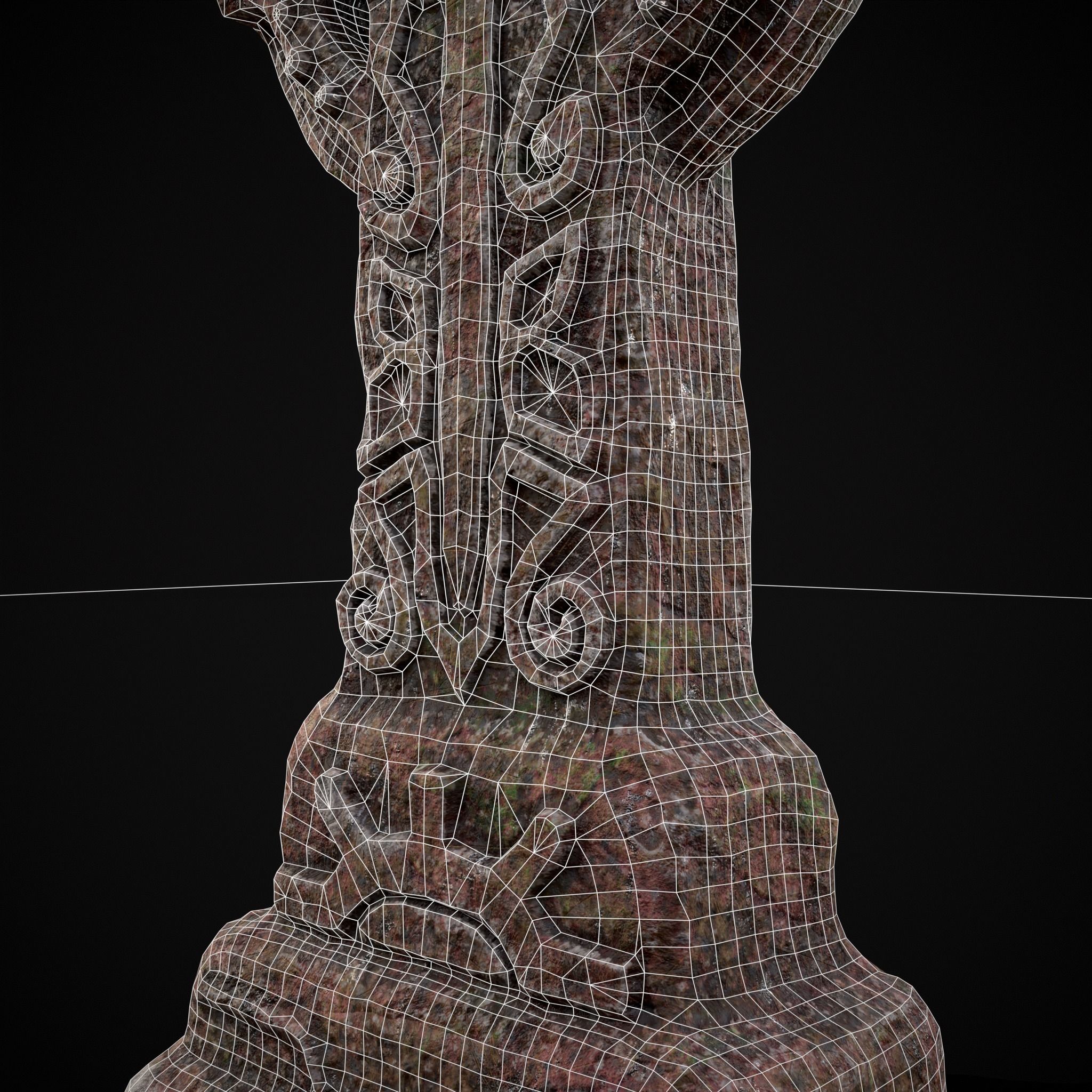 Broken Crusader Cross Gravestone Low-poly 3D model_34