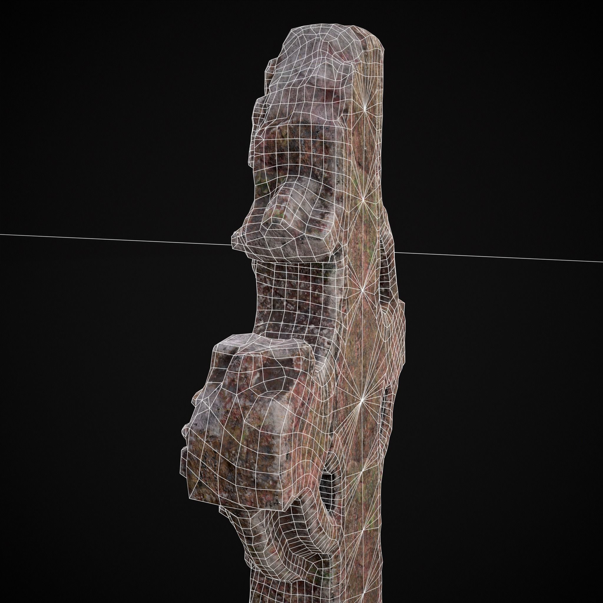 Broken Crusader Cross Gravestone Low-poly 3D model_12