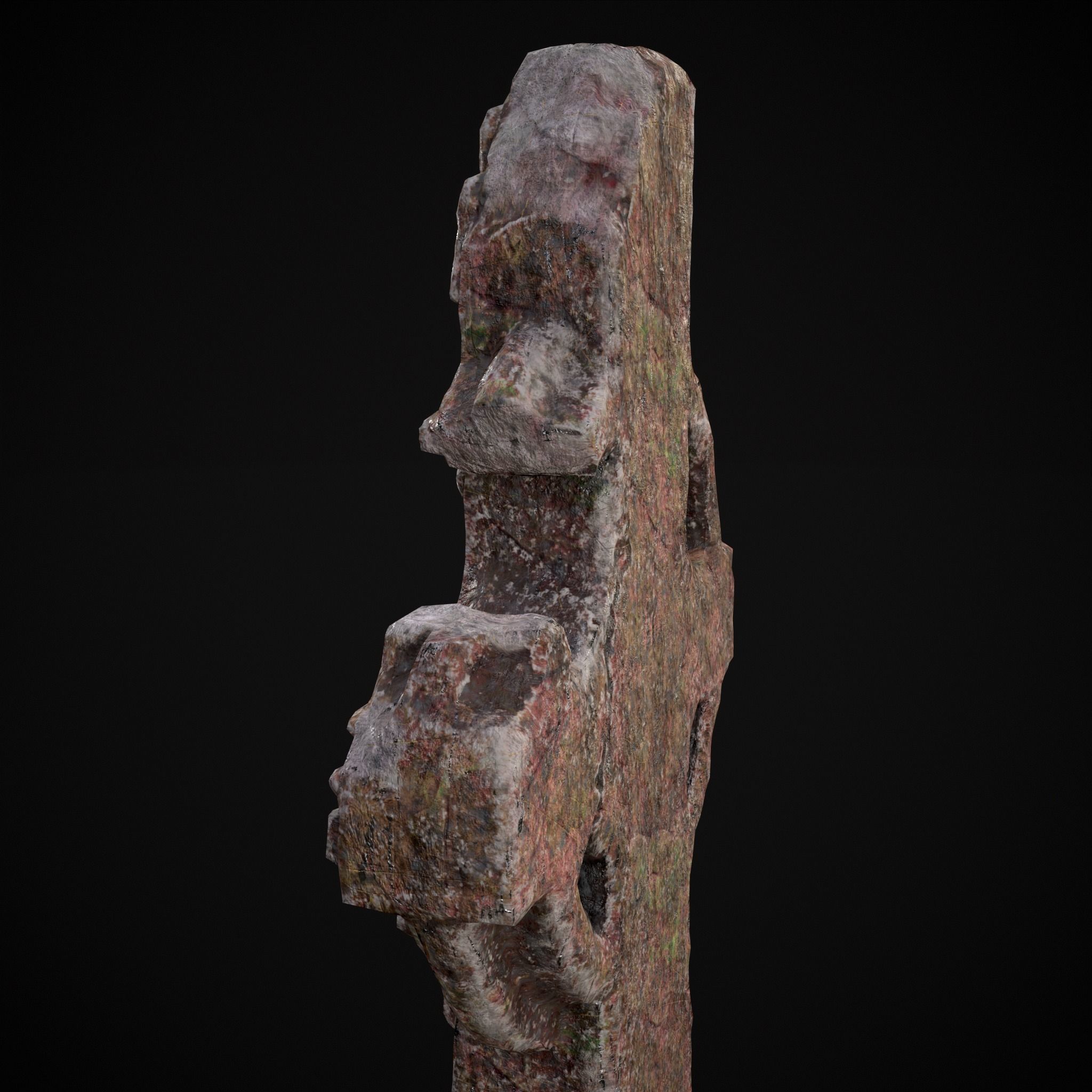 Broken Crusader Cross Gravestone Low-poly 3D model_11