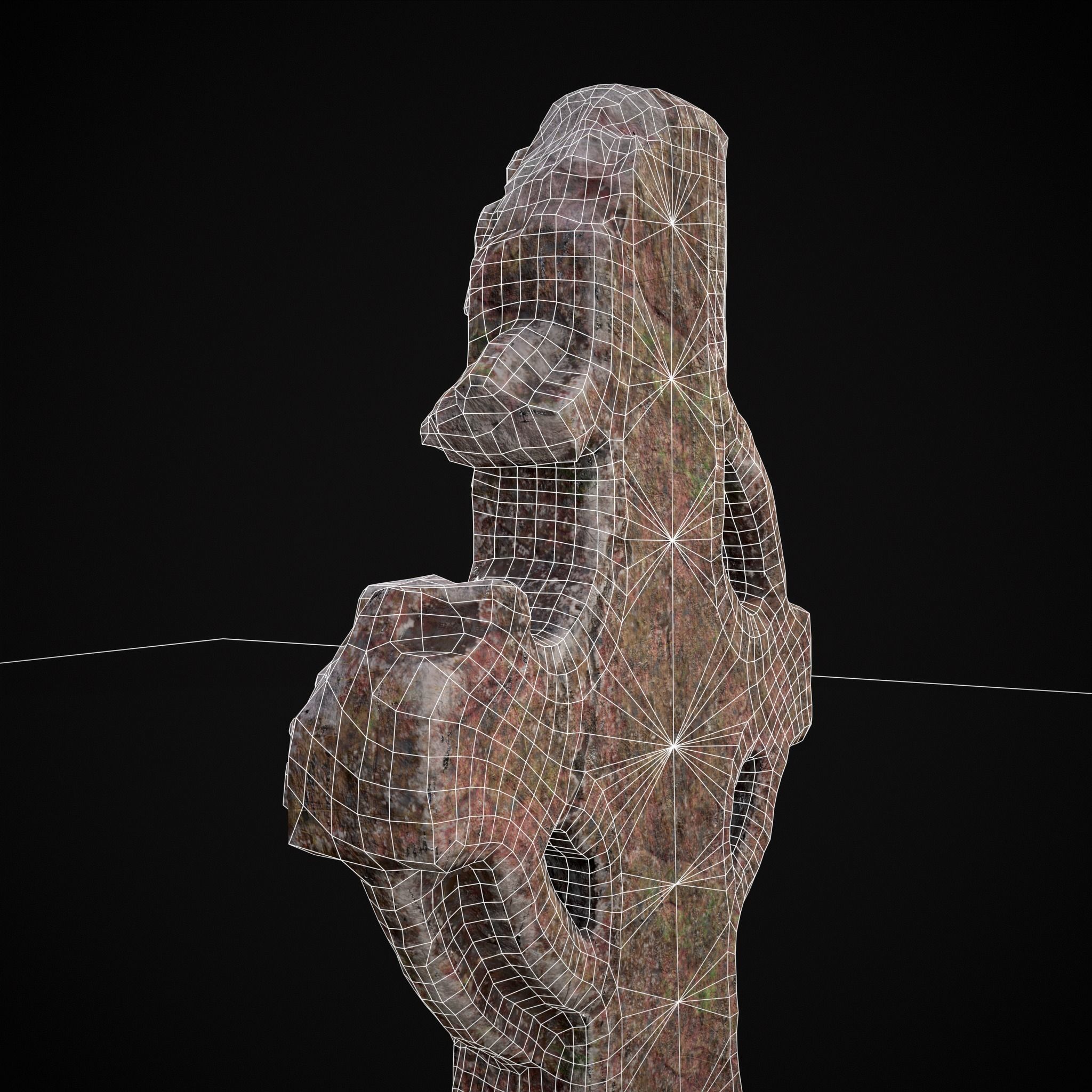 Broken Crusader Cross Gravestone Low-poly 3D model_38