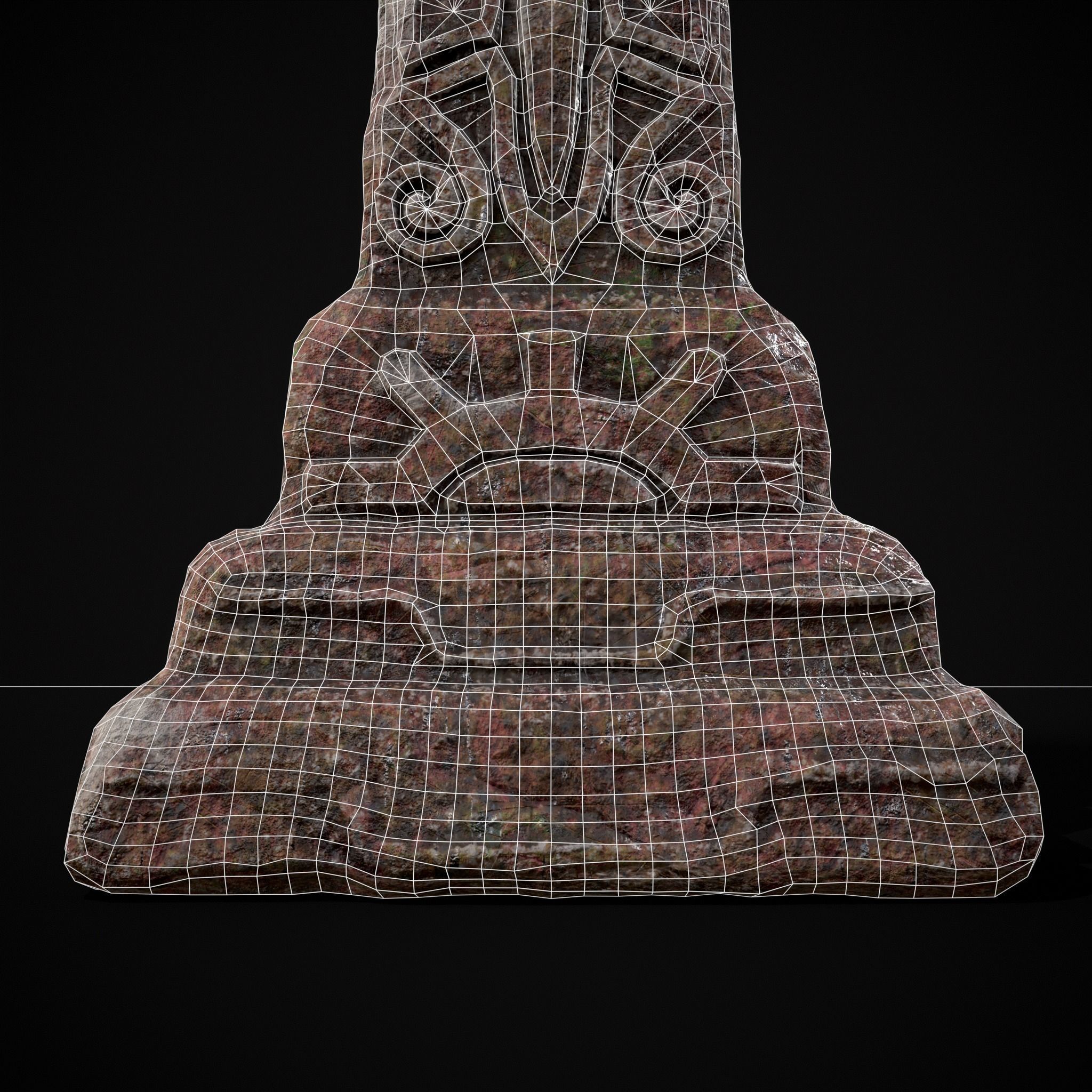 Broken Crusader Cross Gravestone Low-poly 3D model_30