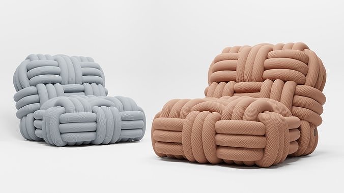 Moooi Knitty Lounge Chair by Nika Zupanc  Low-poly 3D model 6