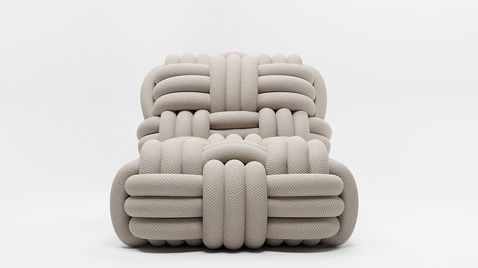 Moooi Knitty Lounge Chair by Nika Zupanc  Low-poly 3D model 2