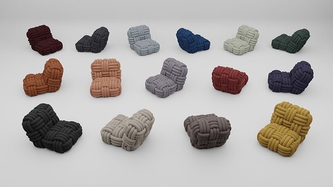 Moooi Knitty Lounge Chair by Nika Zupanc  Low-poly 3D model 5