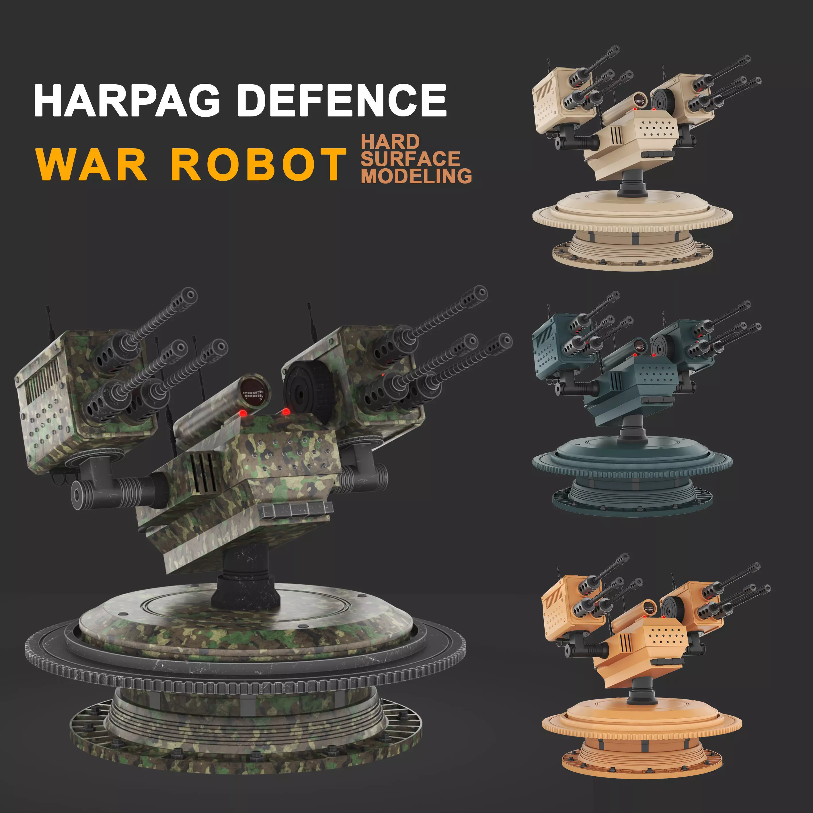 Harpag Defence Robot Low-poly 3D model_0