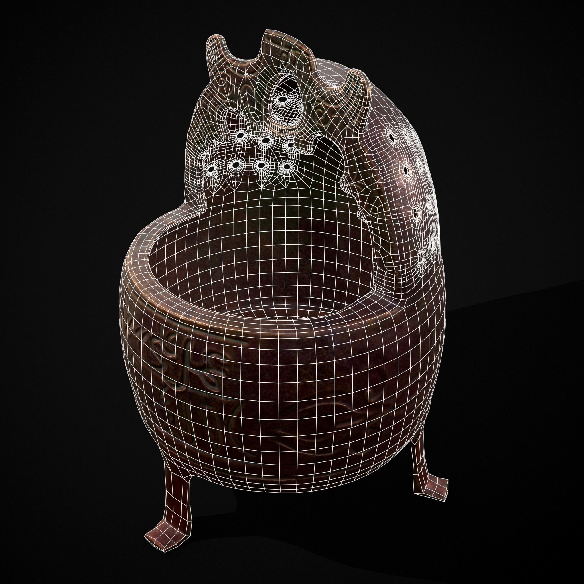 Engraved Metal Perfume Holder Low-poly 3D model_40