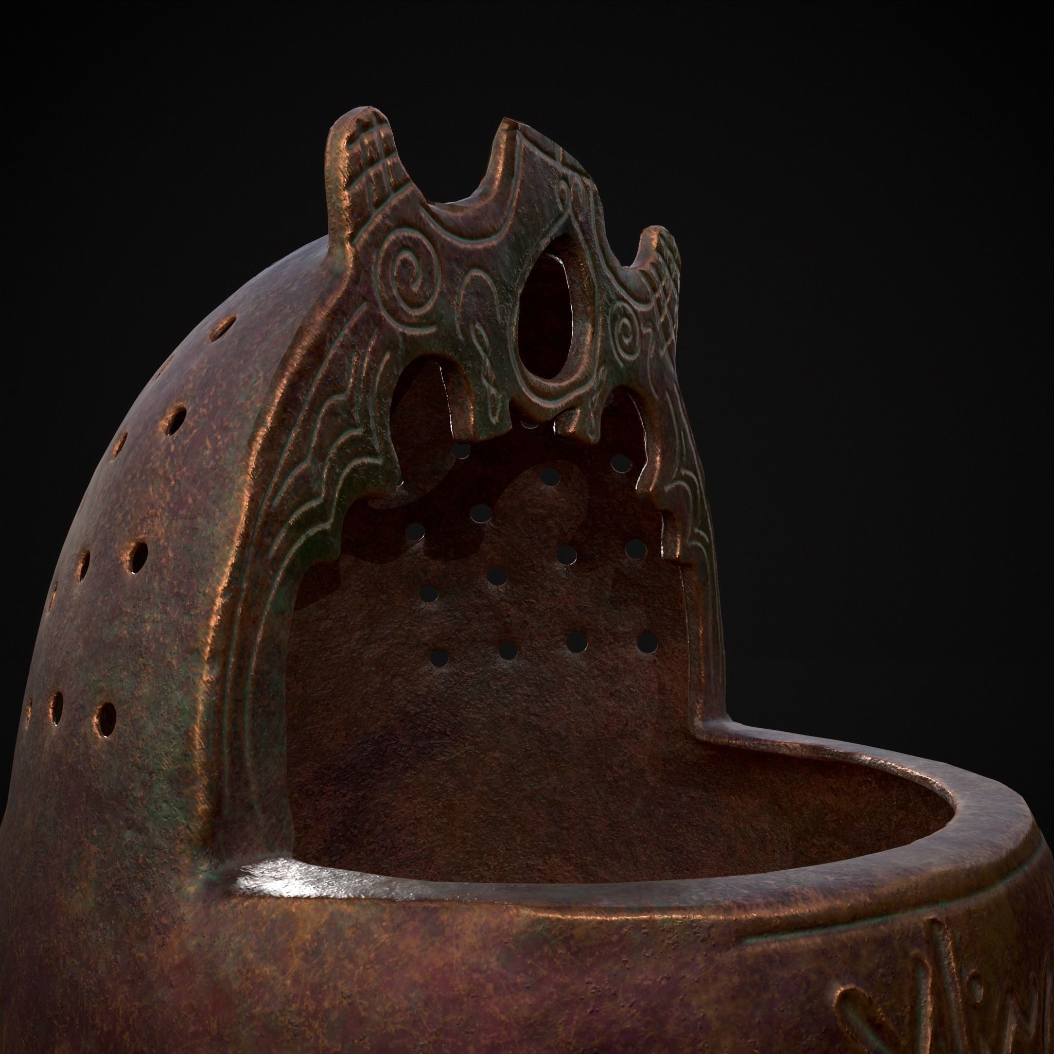 Engraved Metal Perfume Holder Low-poly 3D model_29