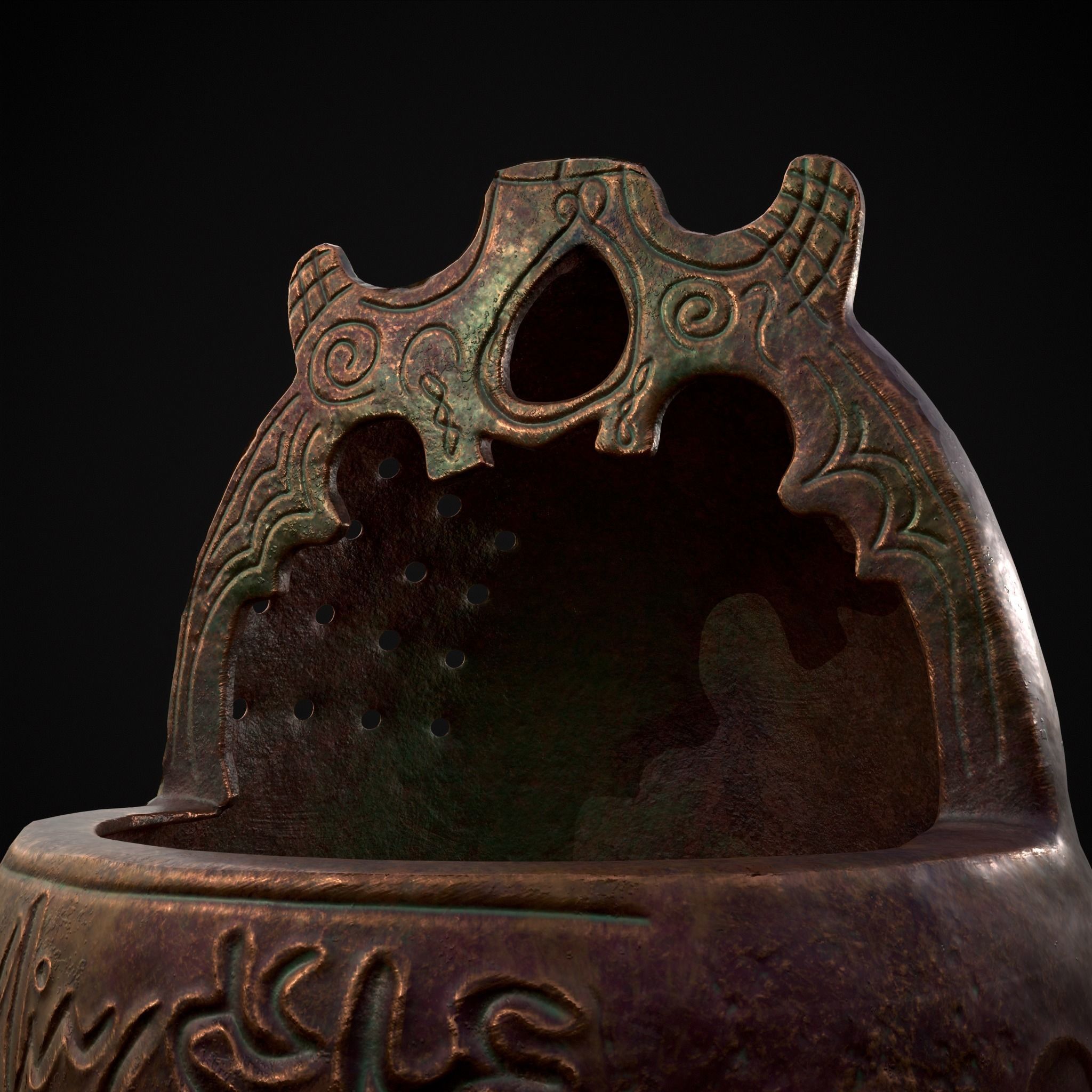 Engraved Metal Perfume Holder Low-poly 3D model_31