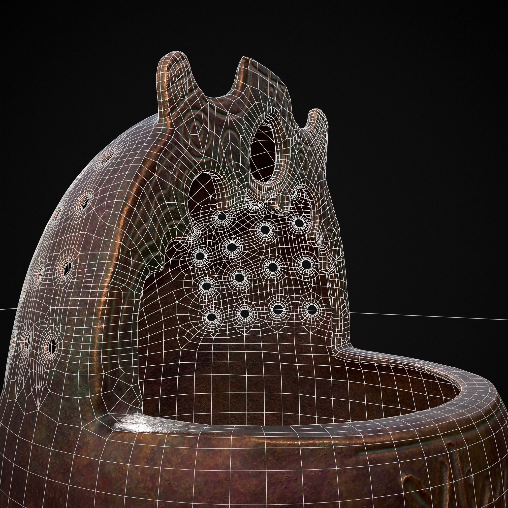 Engraved Metal Perfume Holder Low-poly 3D model_30