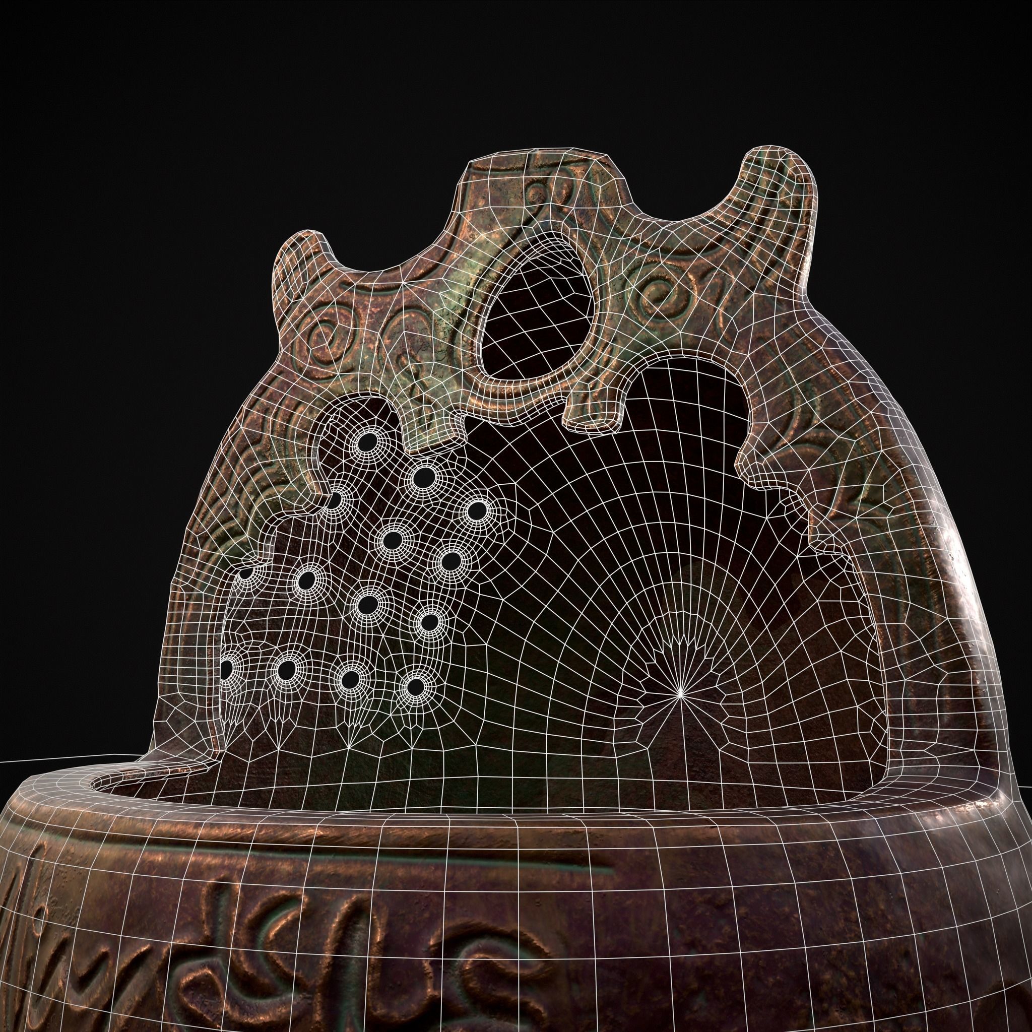 Engraved Metal Perfume Holder Low-poly 3D model_32