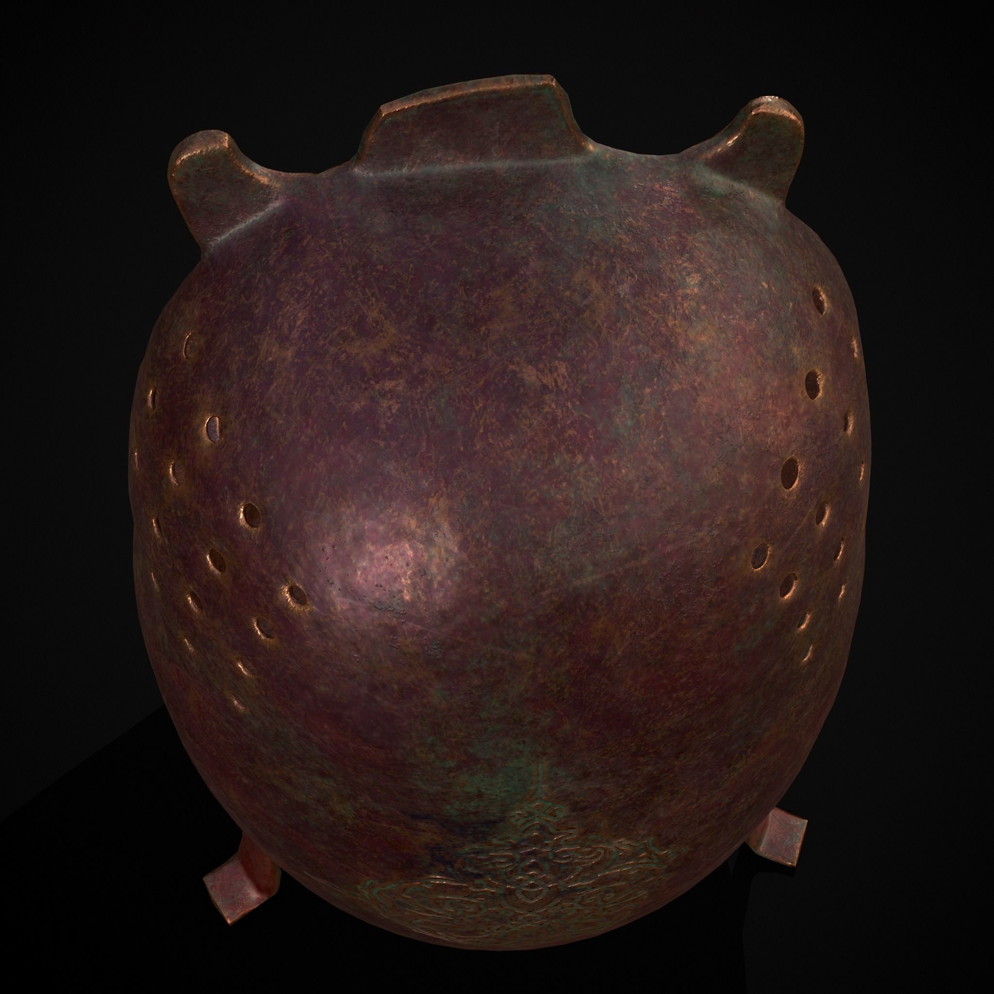 Engraved Metal Perfume Holder Low-poly 3D model_37