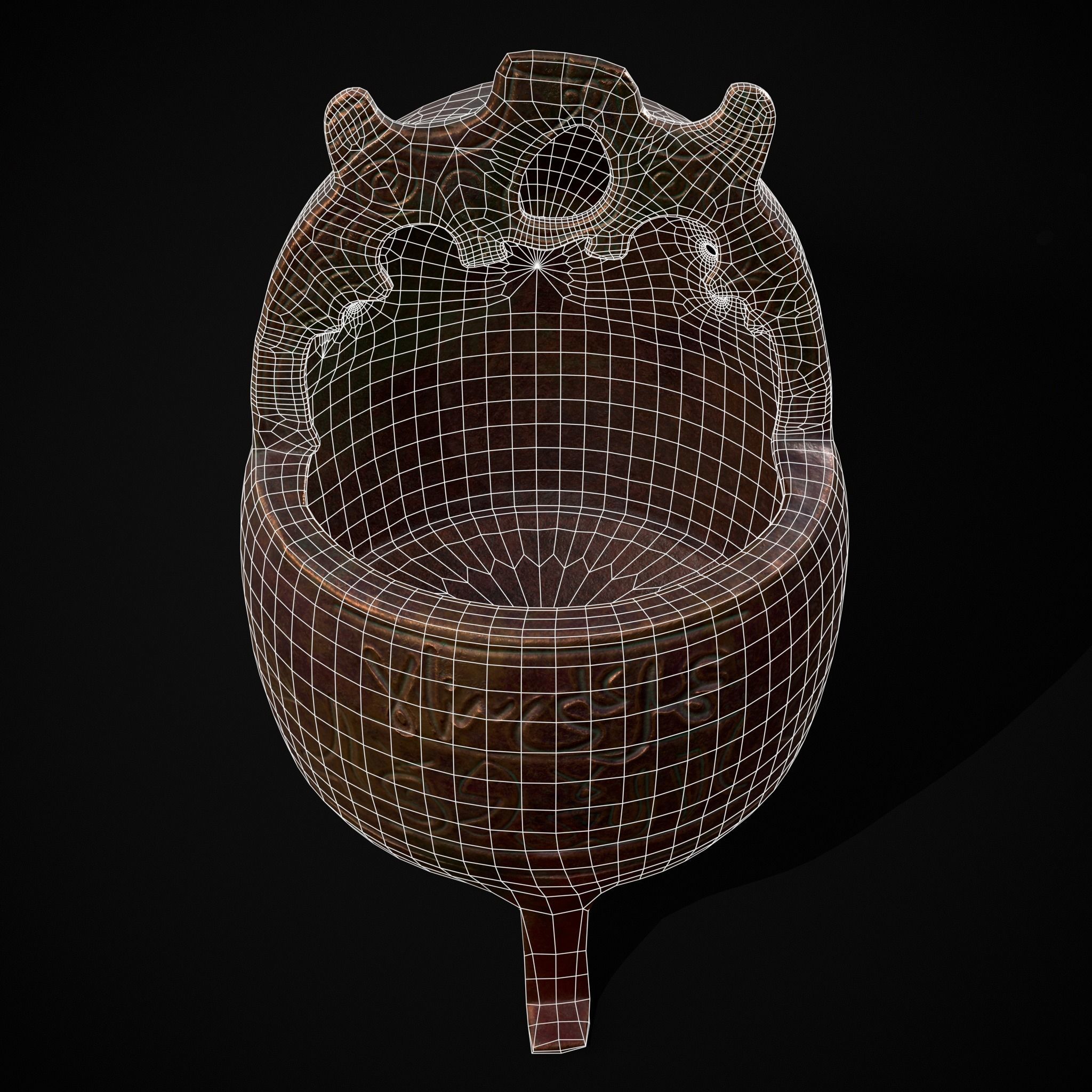 Engraved Metal Perfume Holder Low-poly 3D model_24