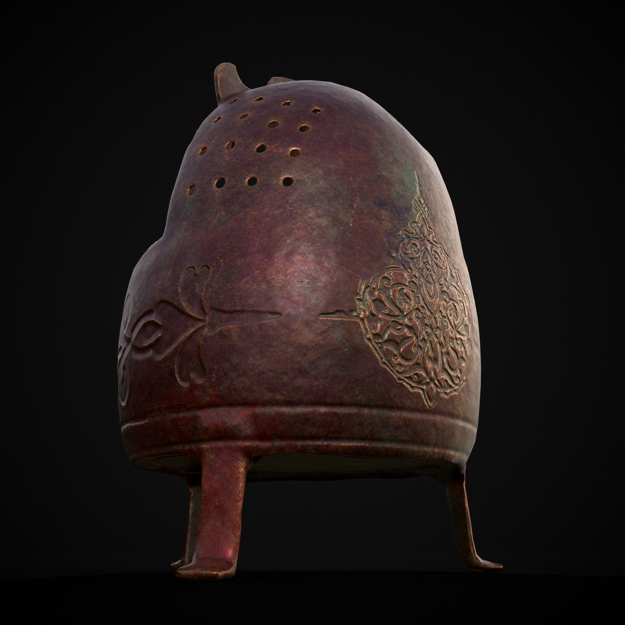 Engraved Metal Perfume Holder Low-poly 3D model_27