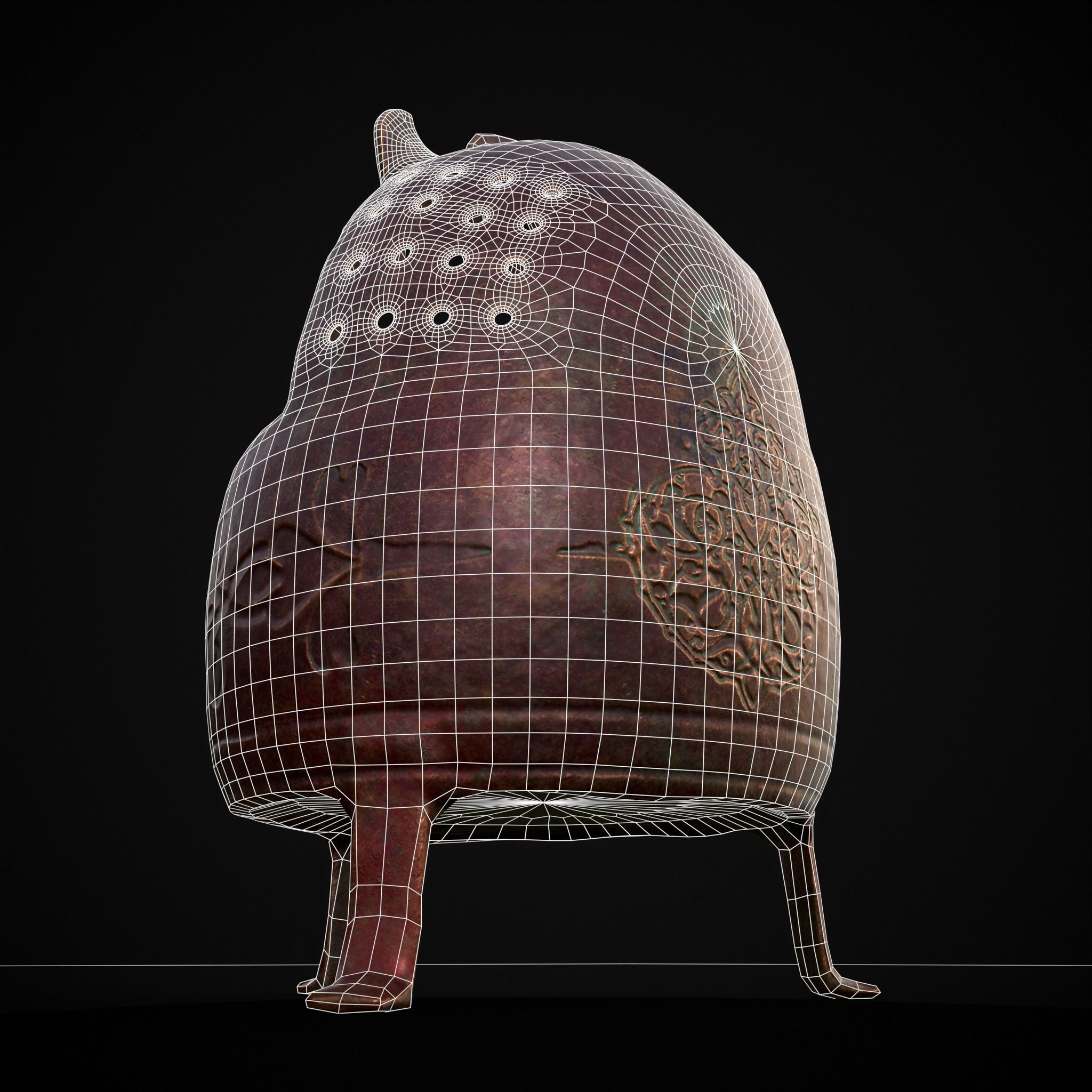 Engraved Metal Perfume Holder Low-poly 3D model_28