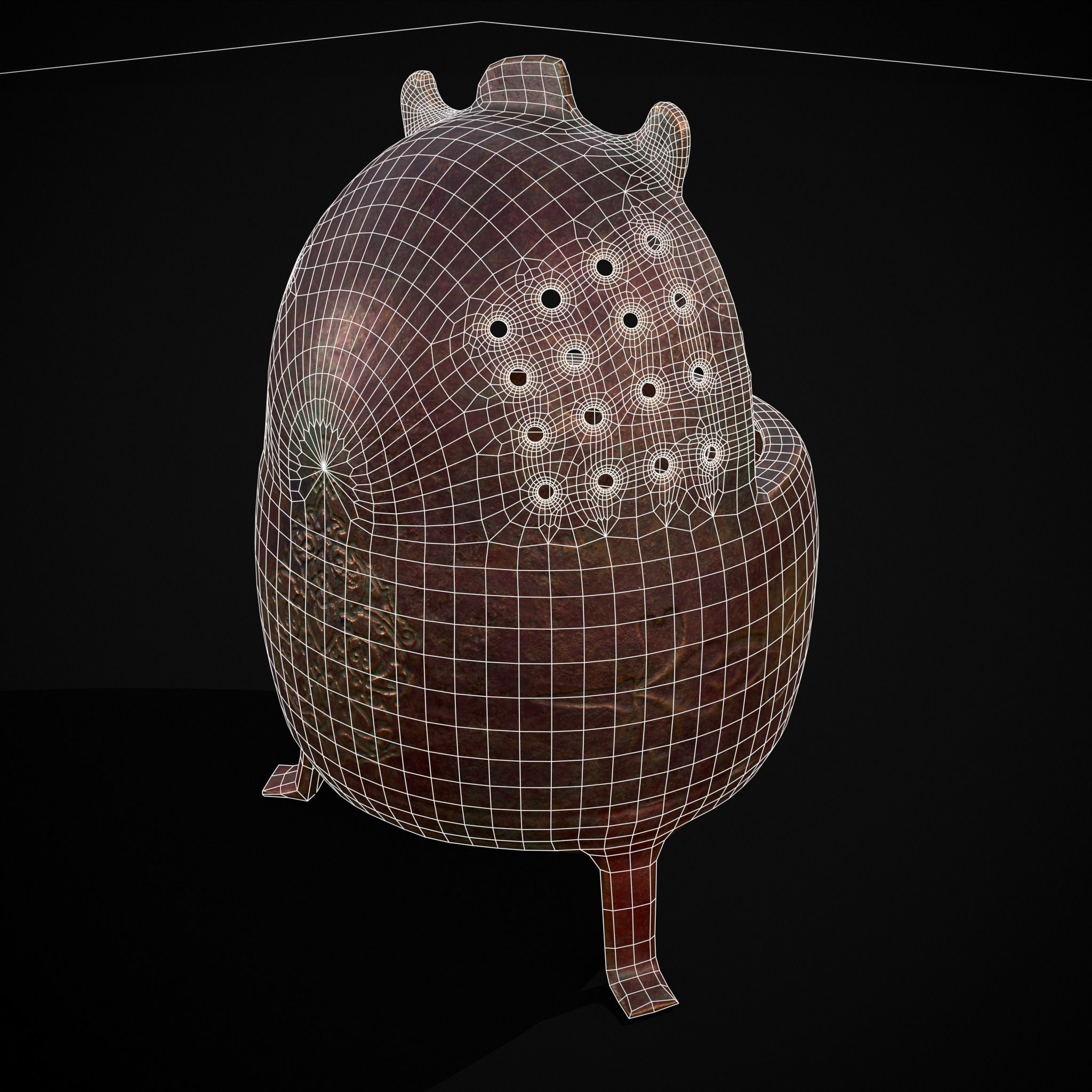 Engraved Metal Perfume Holder Low-poly 3D model_22