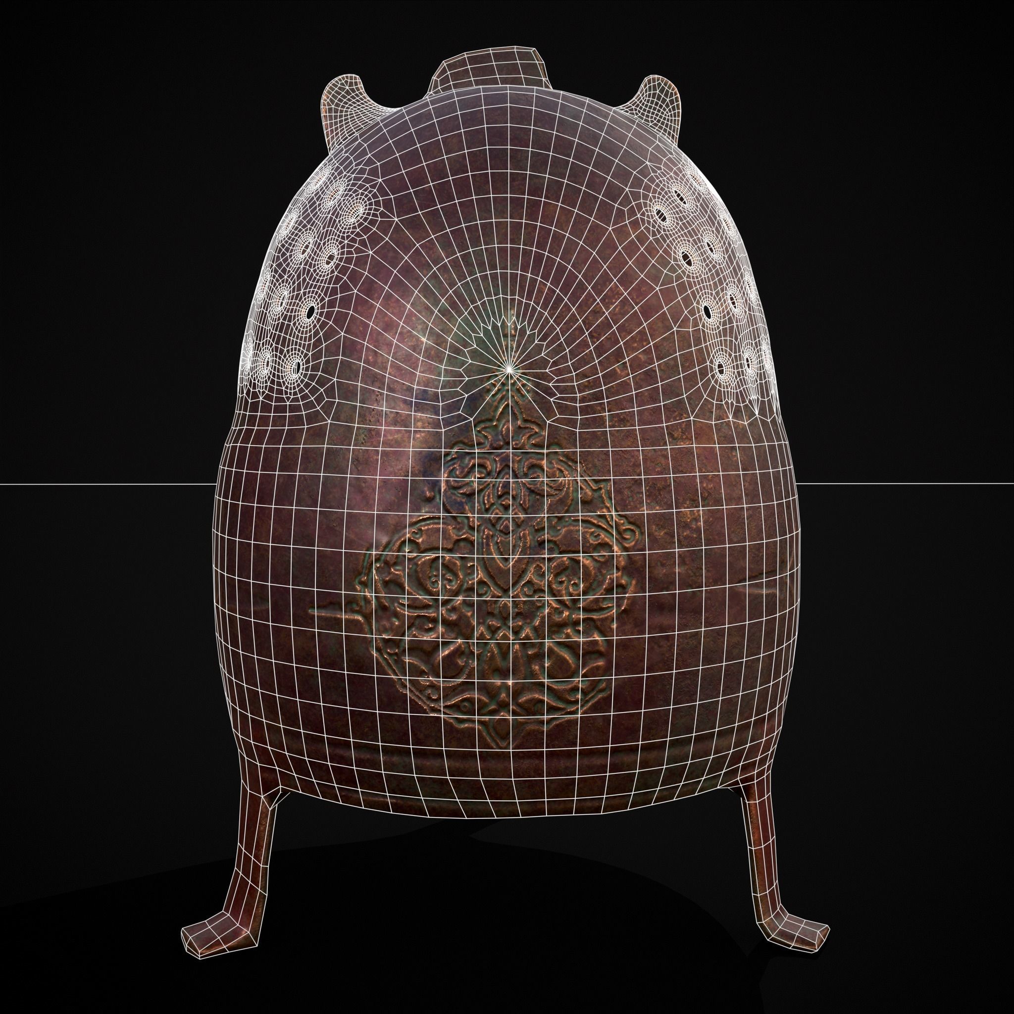 Engraved Metal Perfume Holder Low-poly 3D model_8