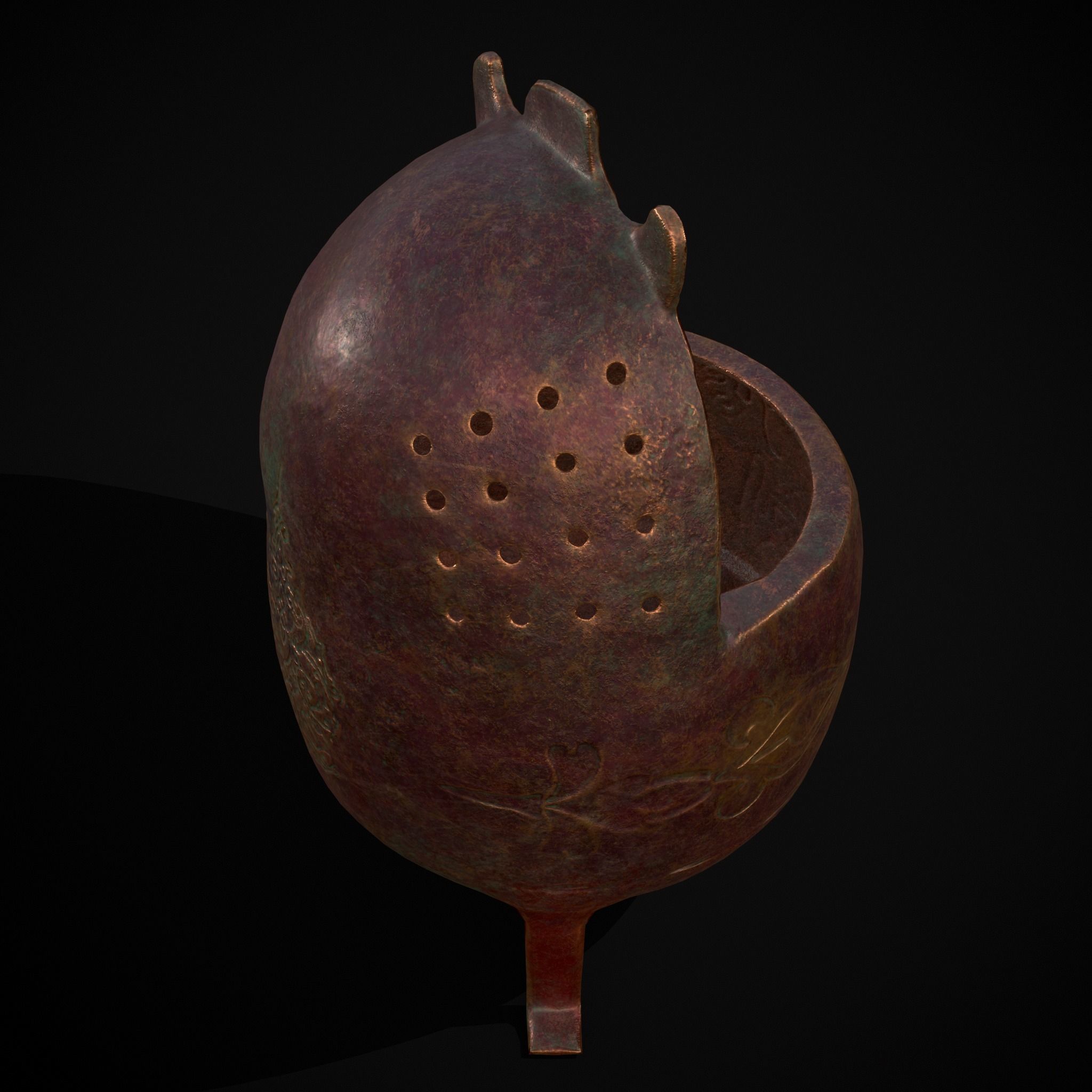 Engraved Metal Perfume Holder Low-poly 3D model_33